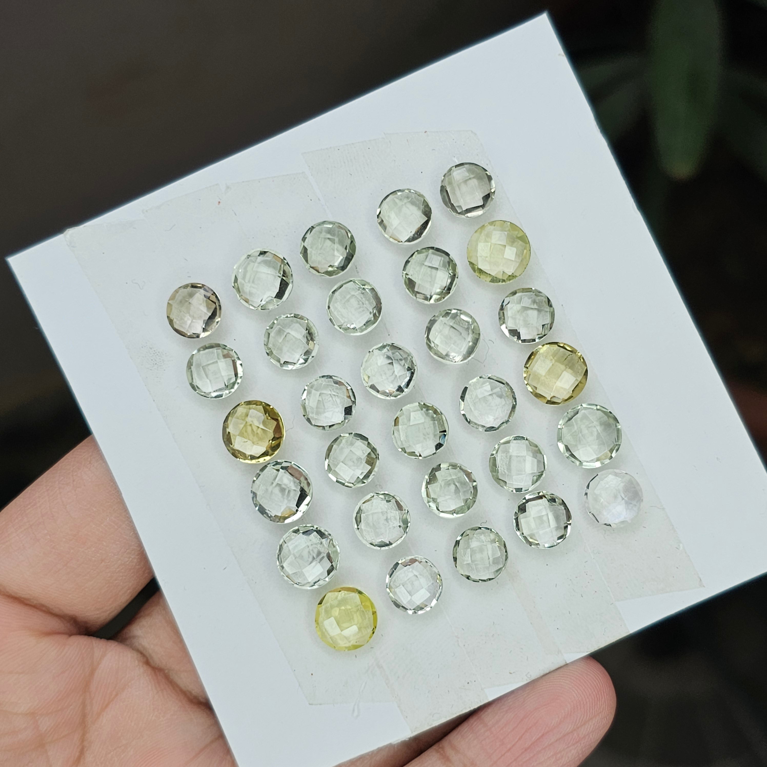 1 Card Of Natural Mix Quartz Rosecut| Round Shape | Size: 8-9mm - The LabradoriteKing