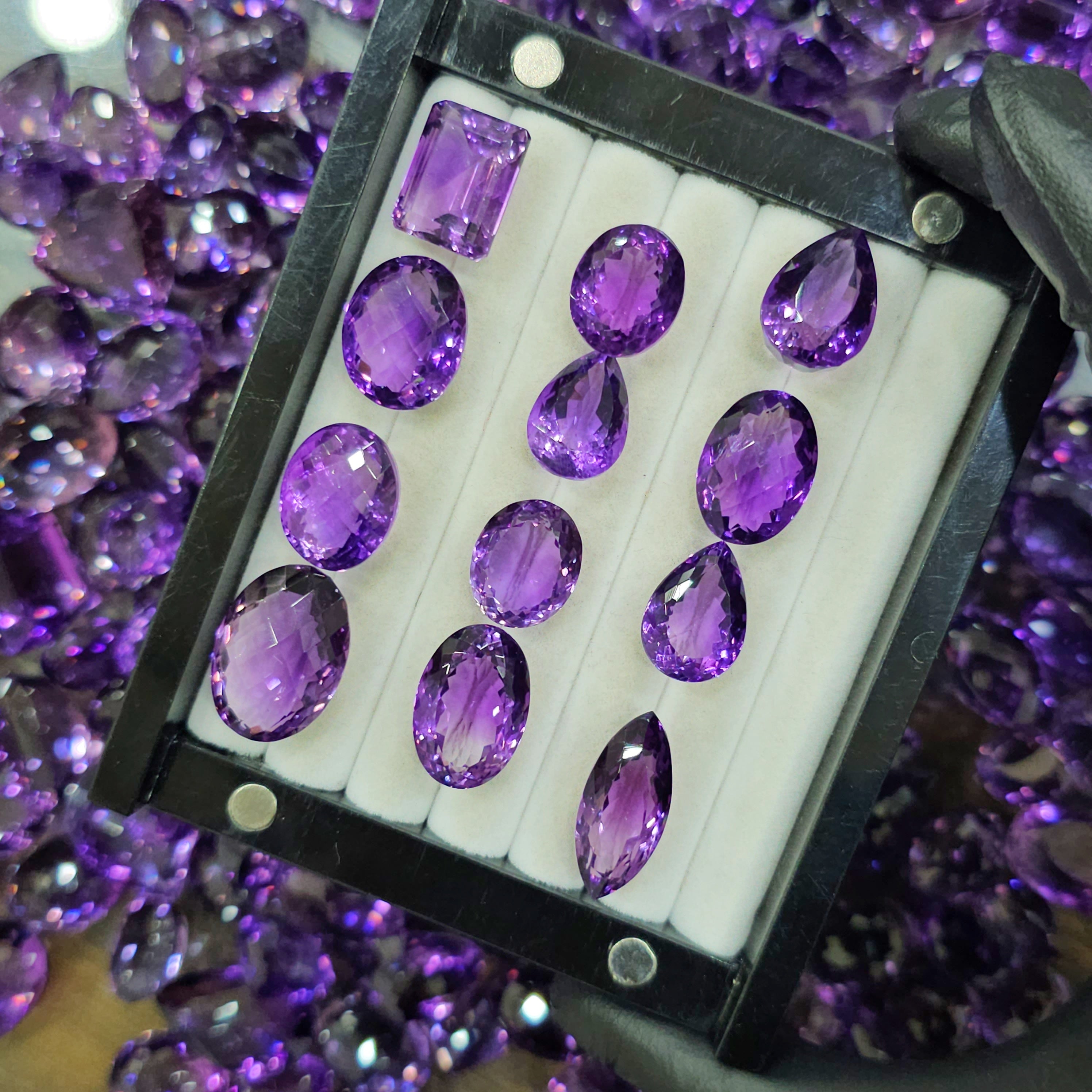 2 Pcs Amethyst Gemstone | 20 Cts Size | 20mm Size - The LabradoriteKing