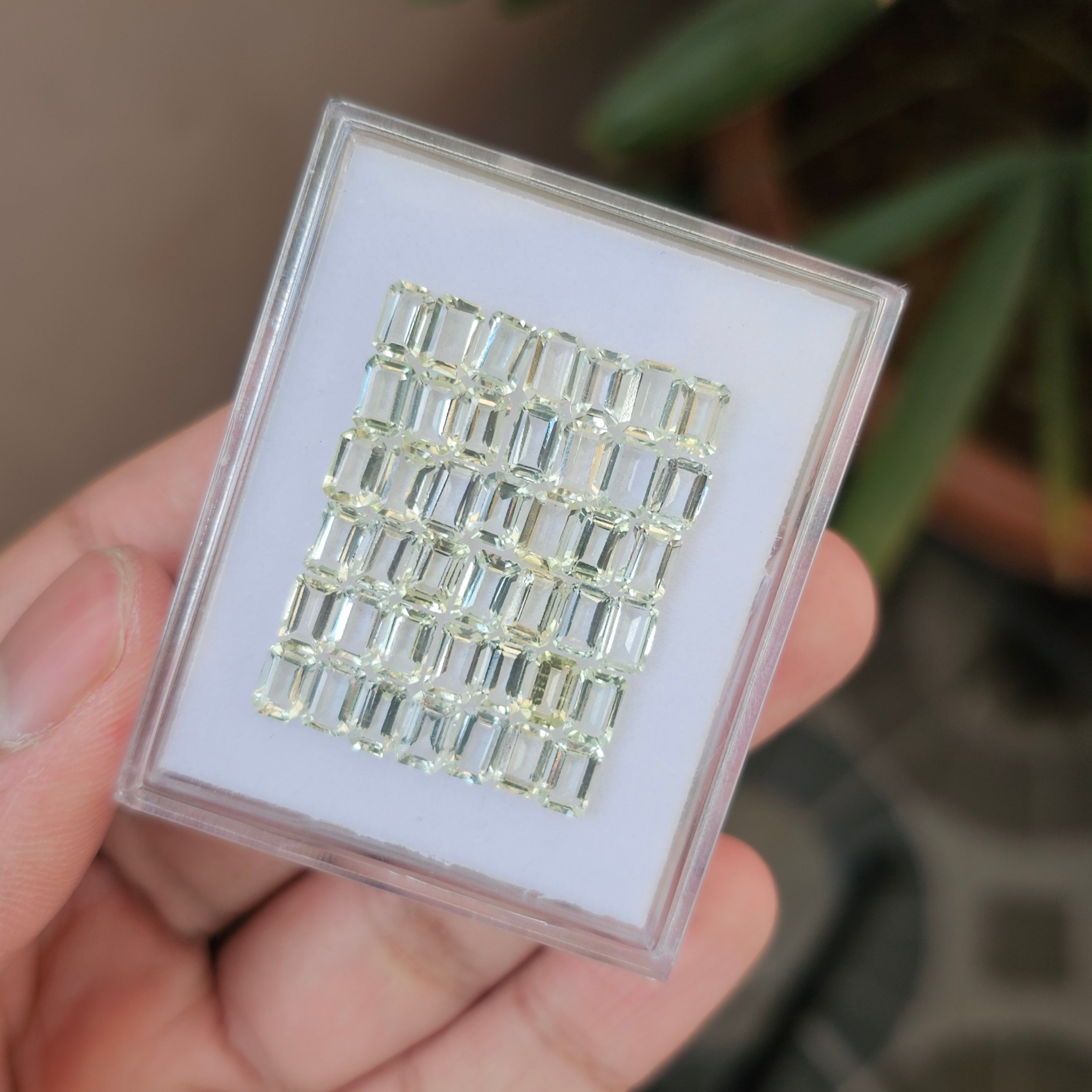 42 Pcs Of Natural Heliodor Faceted |Rectangle Shape| Size: 4x6mm - The LabradoriteKing