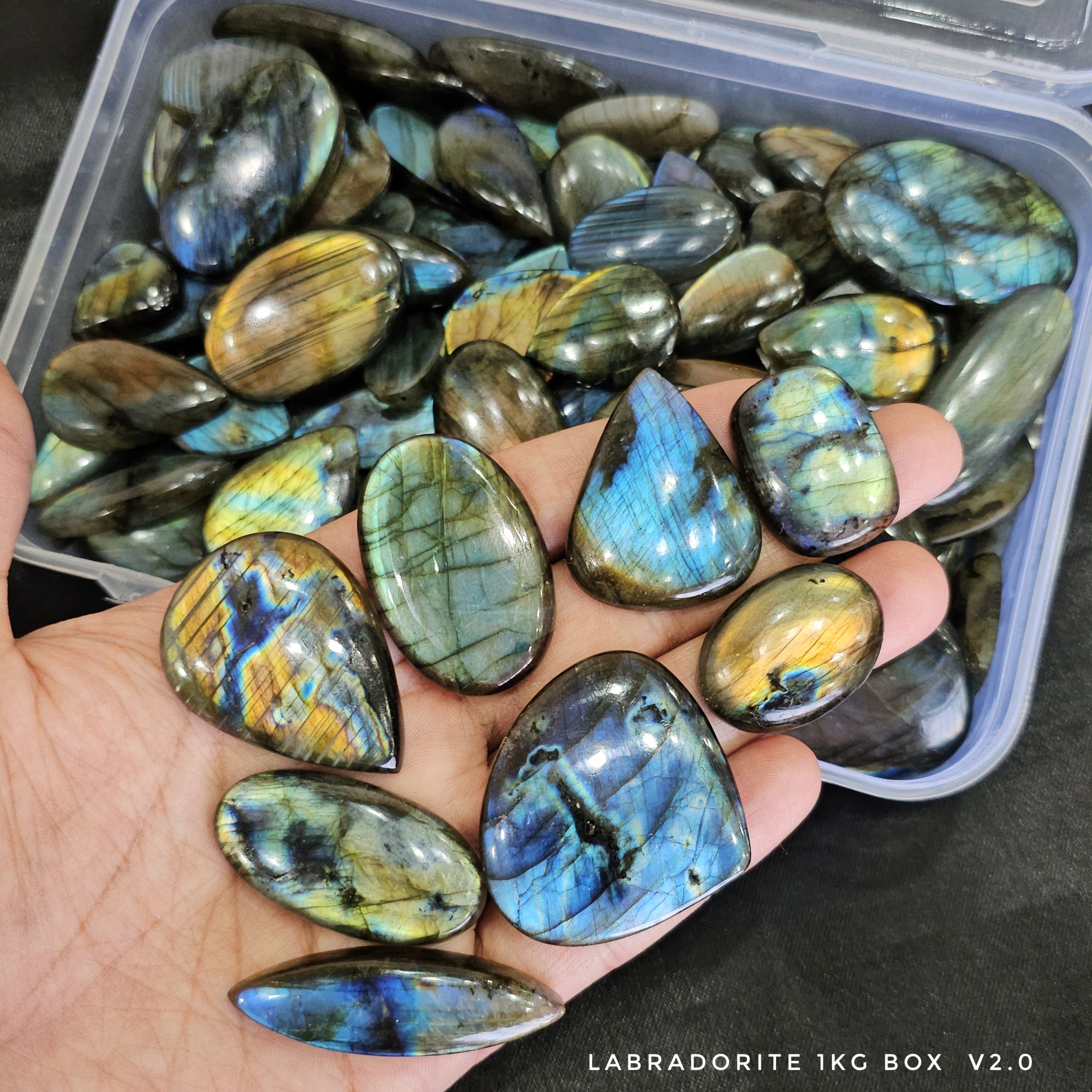 Wholesaleđ„ Labradorite Cabochons V2.0 | Flashy High quality slabs 1-4"Inches | 80-100 pcs - The LabradoriteKing