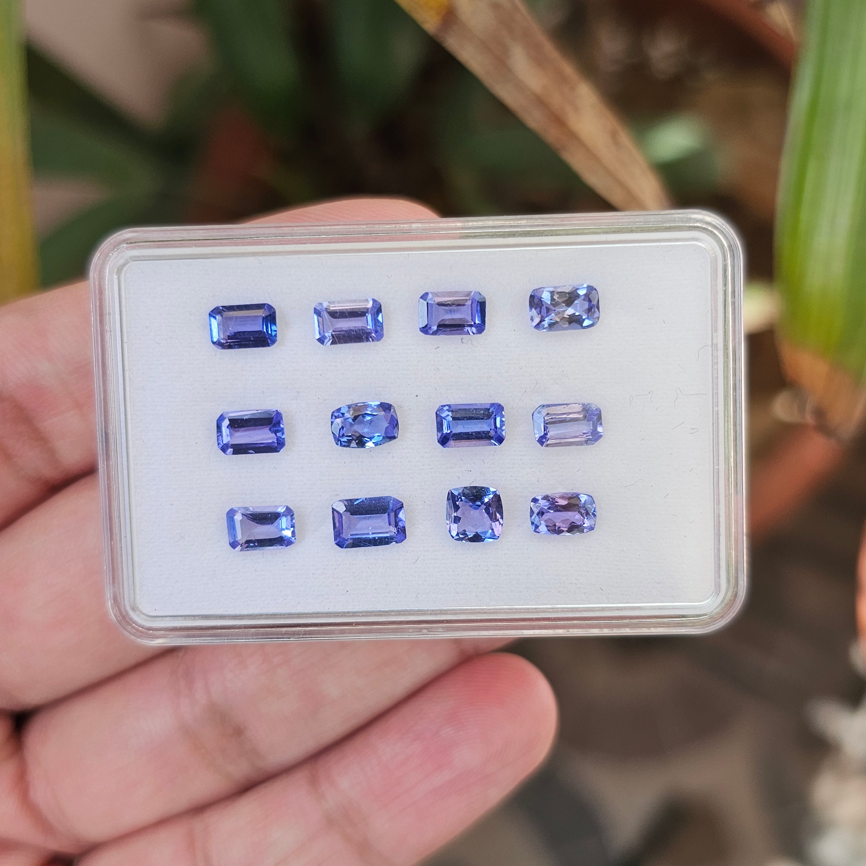 12 Pcs Rectangle Cut Natural Tanzanite Gemstone | Size: 5-6mm - The LabradoriteKing