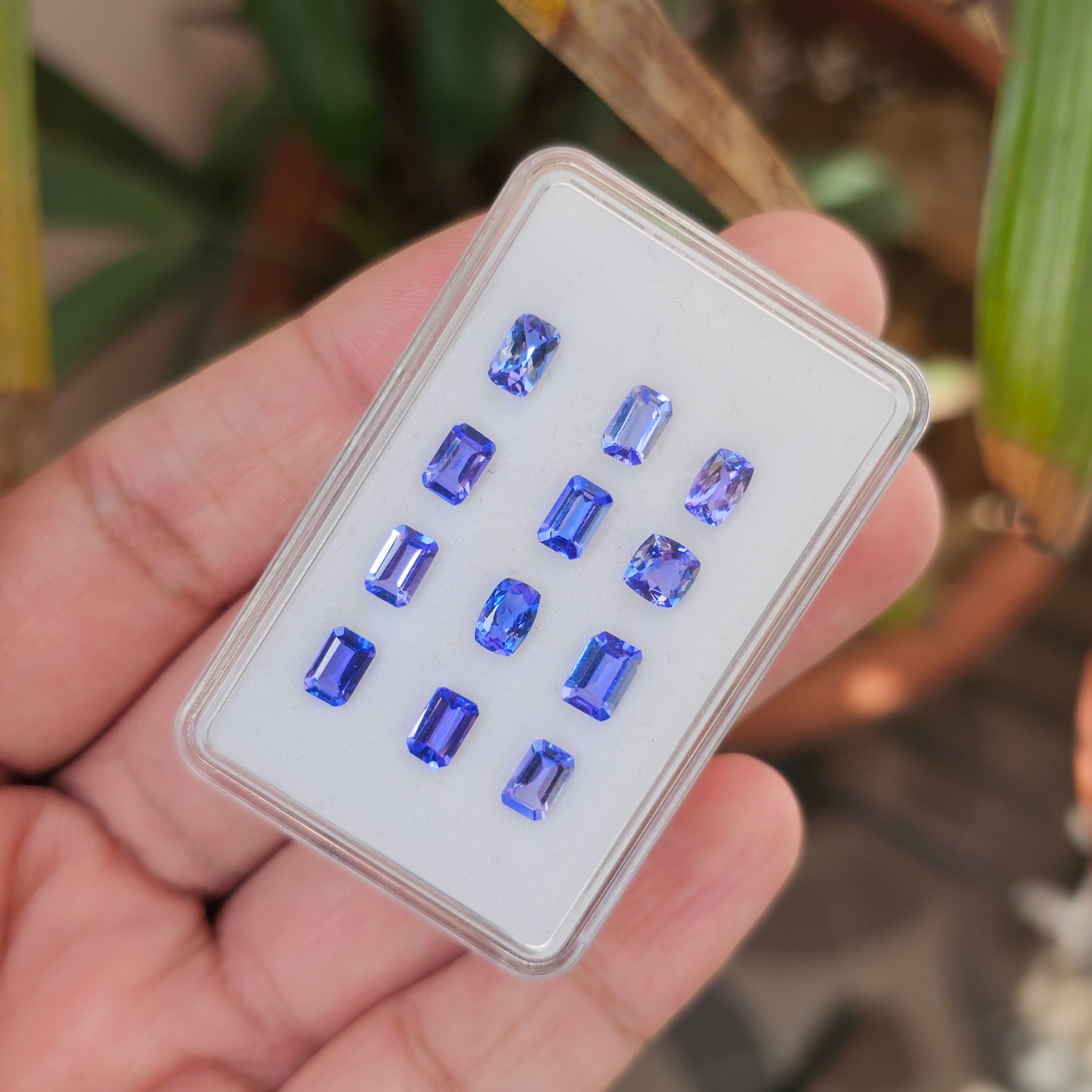 12 Pcs Rectangle Cut Natural Tanzanite Gemstone | Size: 5-6mm - The LabradoriteKing