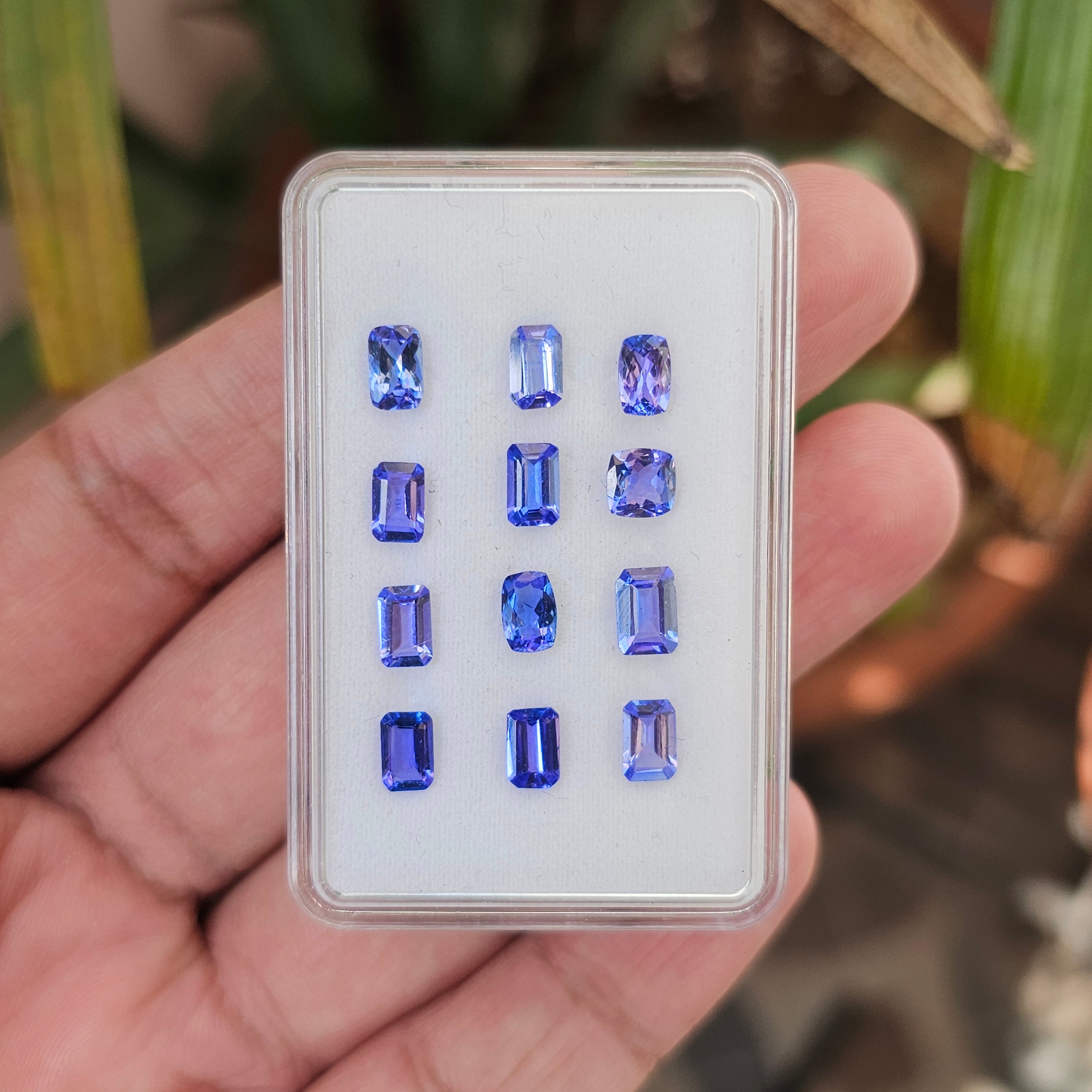 12 Pcs Rectangle Cut Natural Tanzanite Gemstone | Size: 5-6mm - The LabradoriteKing