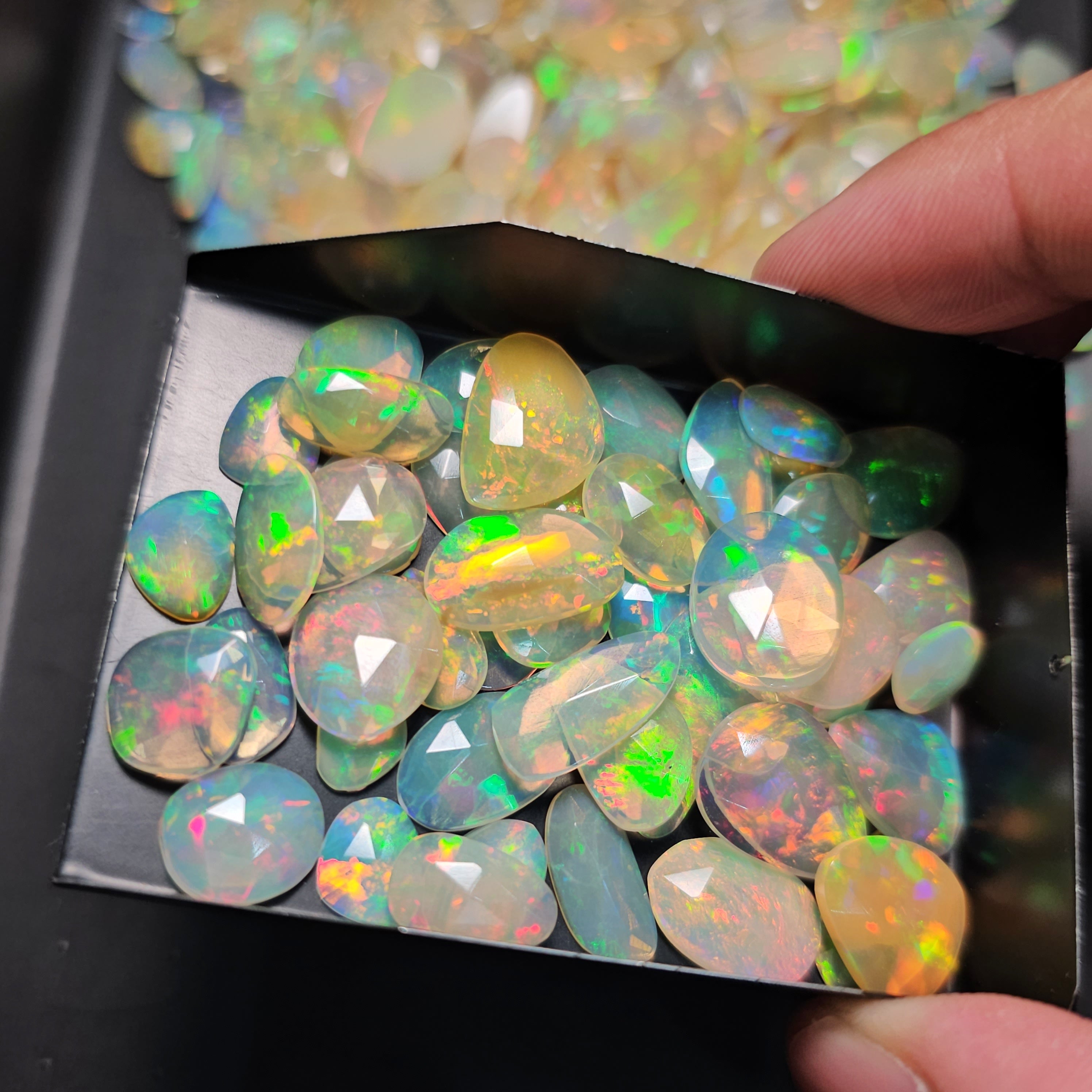 20 Pcs of Natural Ethiopian Opal Rosecuts | Flat Backs | Big and small sizes - The LabradoriteKing