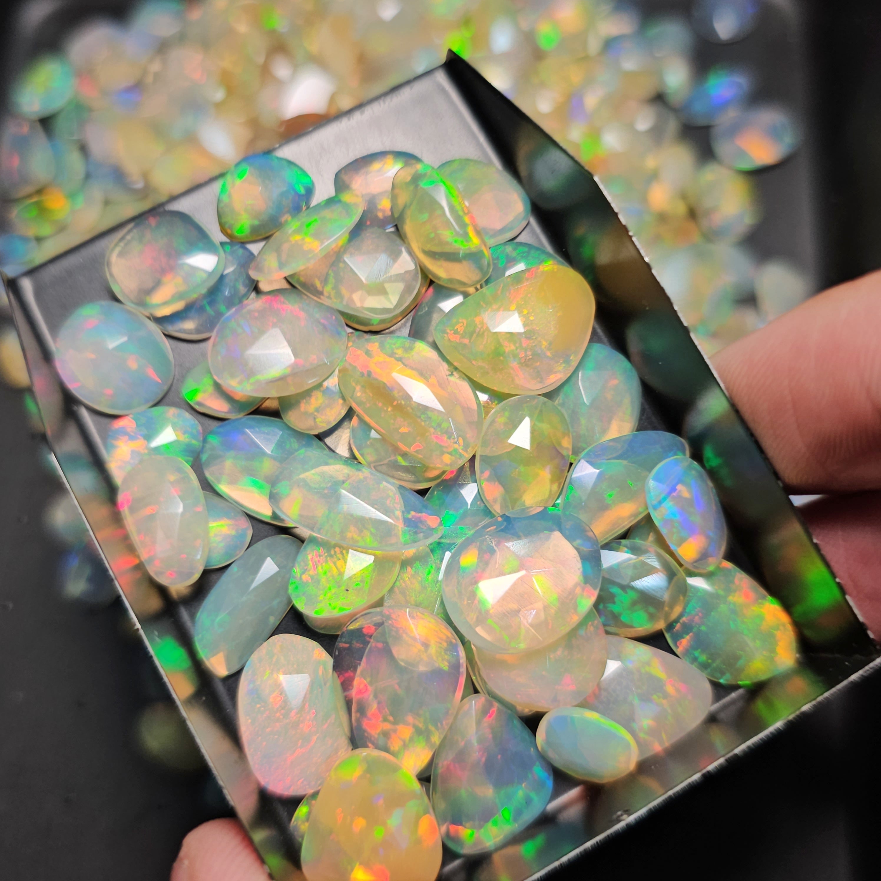 20 Pcs of Natural Ethiopian Opal Rosecuts | Flat Backs | Big and small sizes - The LabradoriteKing