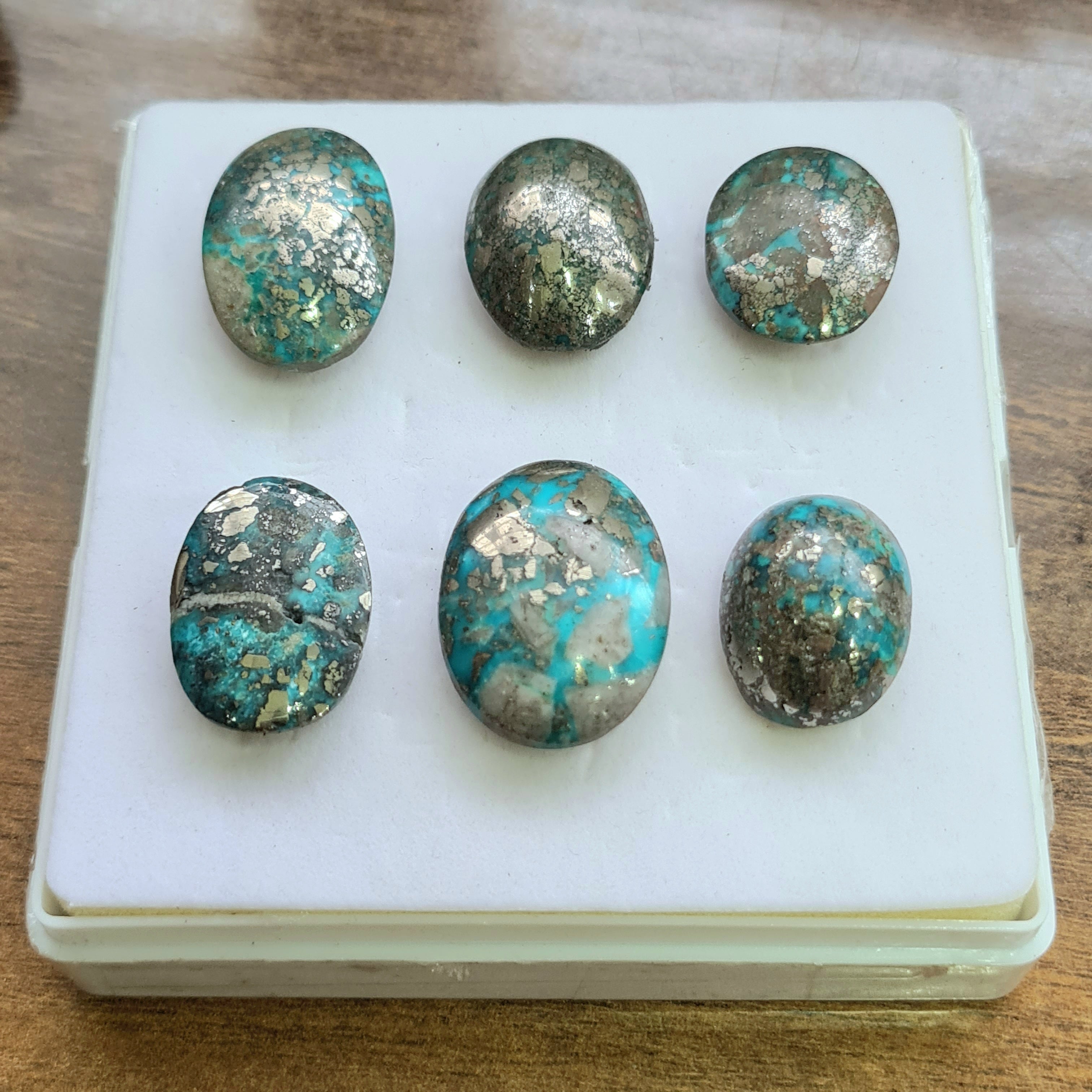 6 Pcs Of Natural Turquoise Cabochon | Oval |  Size:22-27mm - The LabradoriteKing