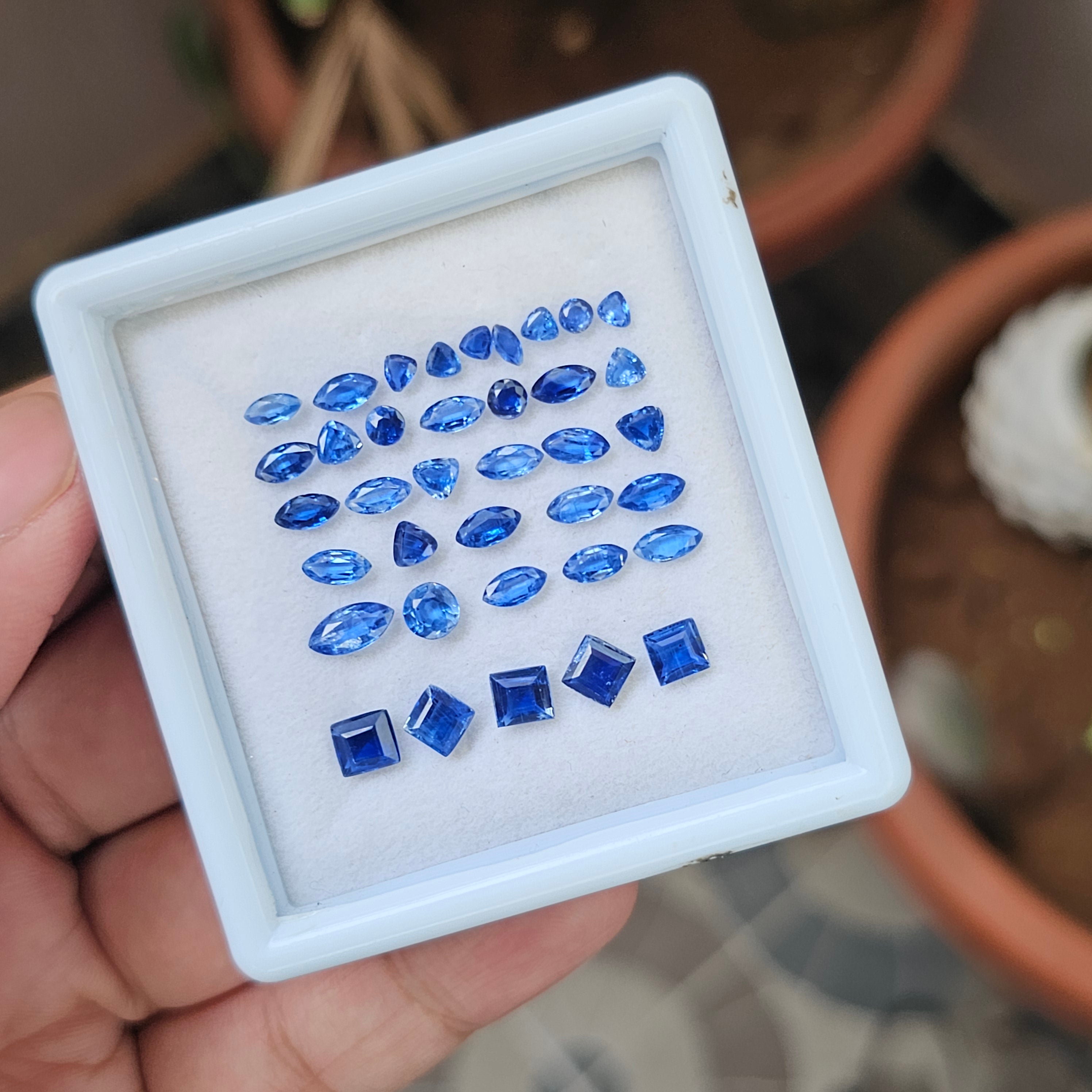 37 Pcs Natural Kyanite Gemstone Faceted Shape: Mix | Size: 3-8mm - The LabradoriteKing