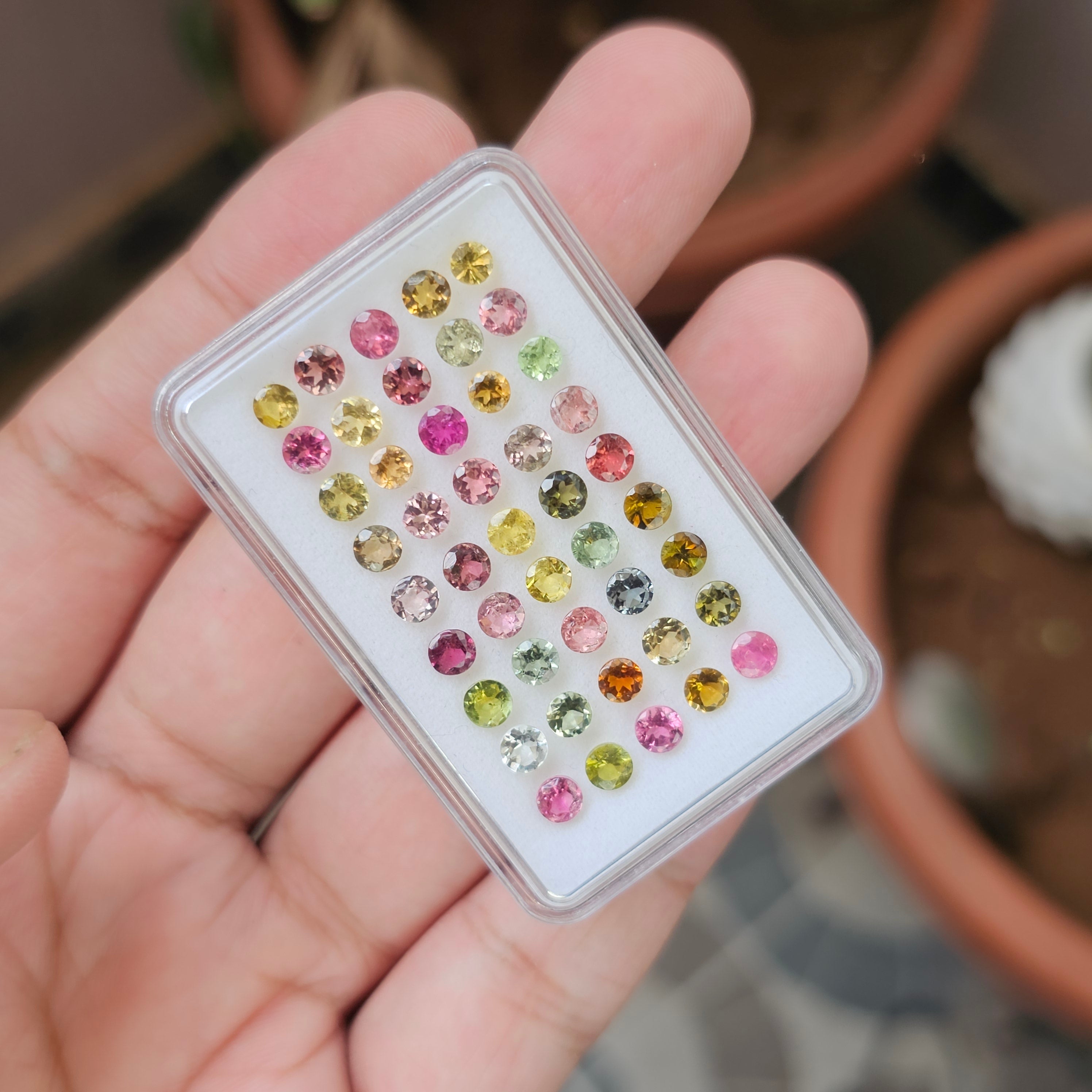 45 Pcs Of Natural Multi Tourmaline Faceted | Shape: Round | Size:3-4mm - The LabradoriteKing