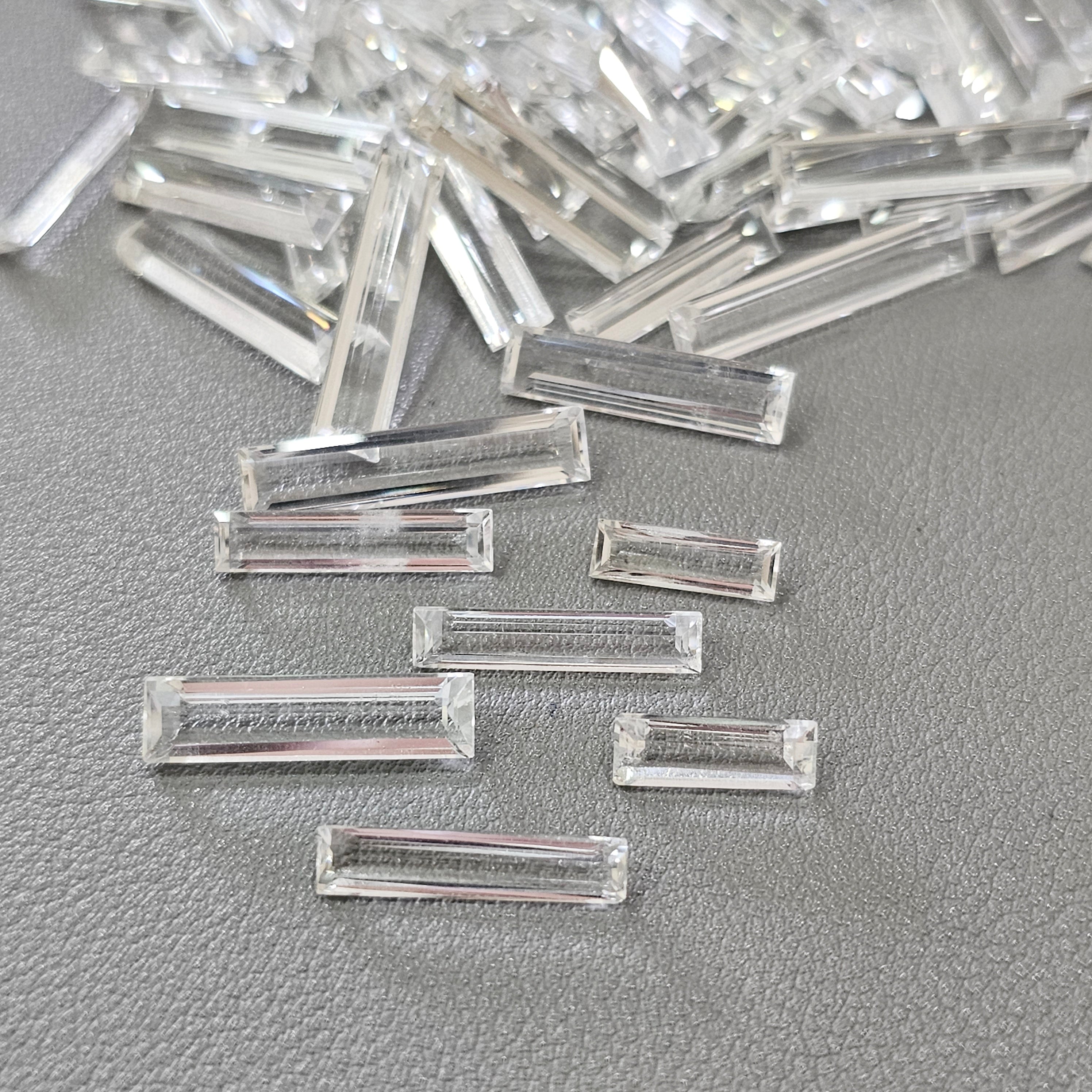20 Pcs Of Clear Quartz Oblong baguettes | 12-24mm | - The LabradoriteKing