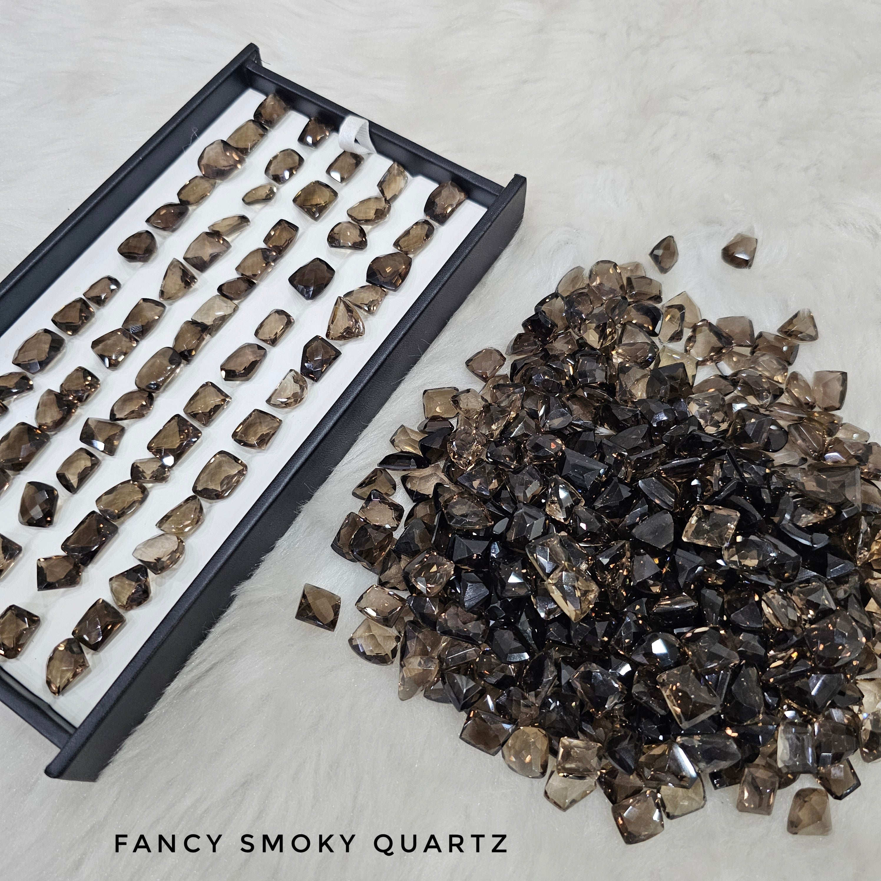 40 Pcs Natural Smoky Quartz Checkerboard Cut | Fancy Shape | Sizes: 10-14mm - The LabradoriteKing