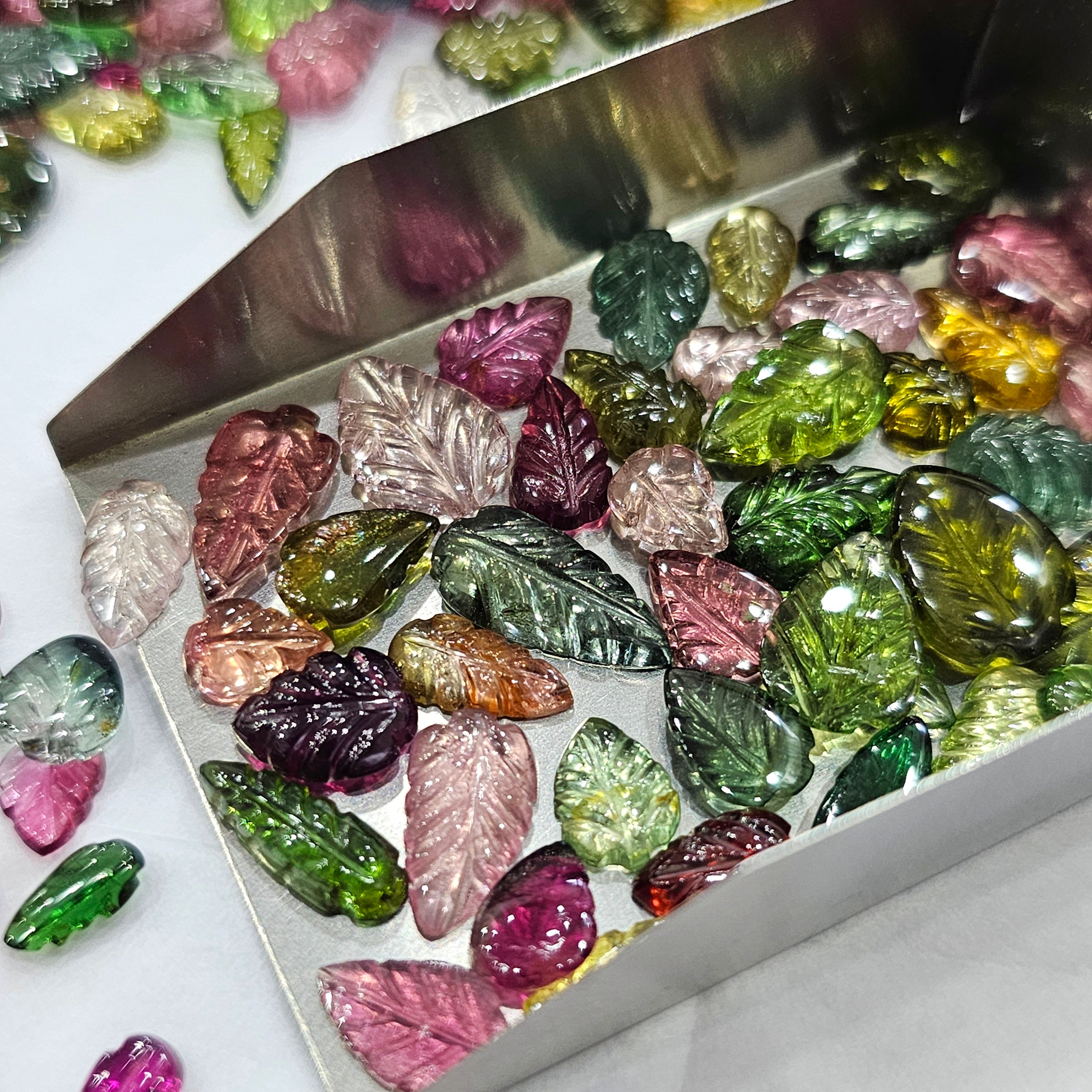 12 Pcs Tourmaline Leaf | 8mm to 12mm - The LabradoriteKing