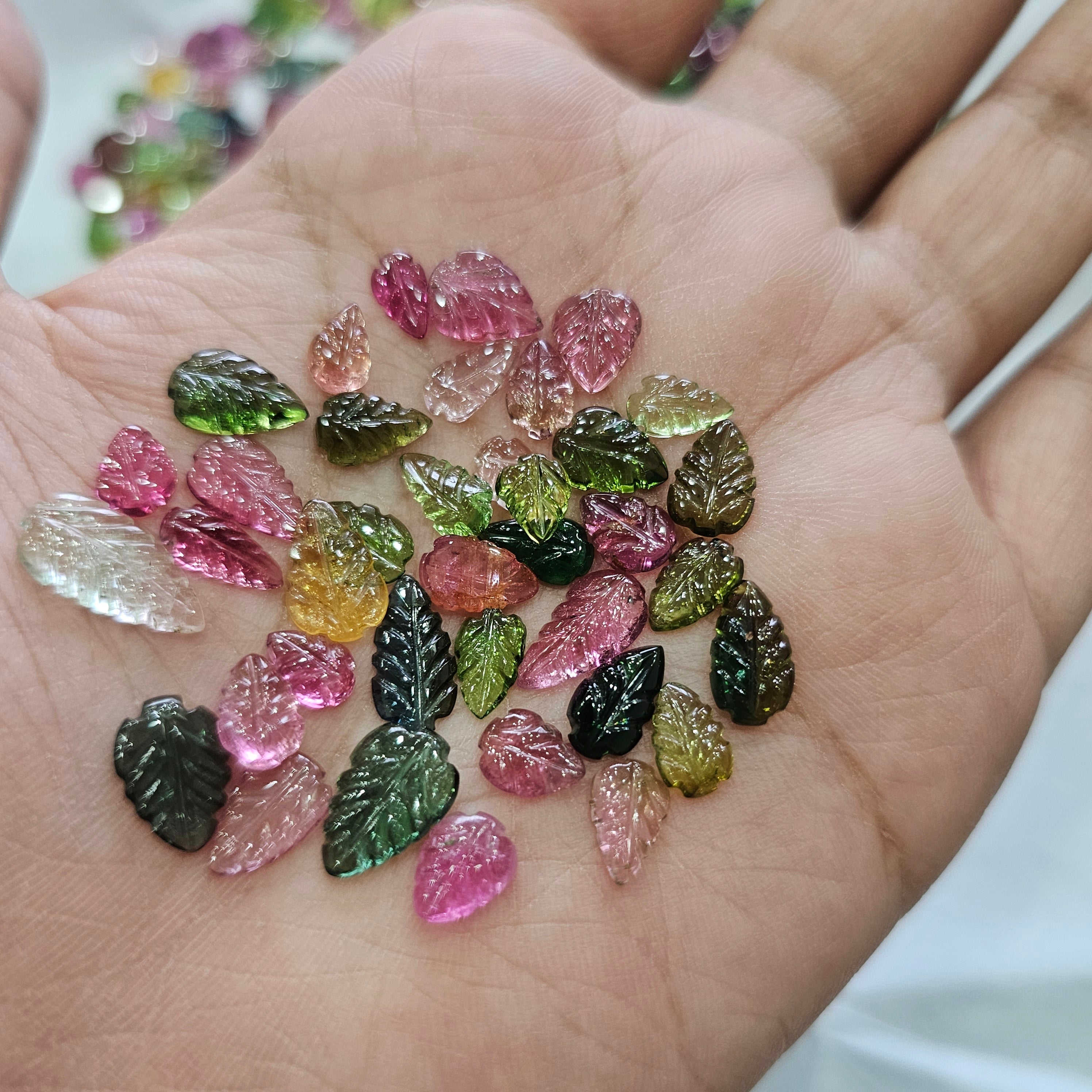 12 Pcs Tourmaline Leaf | 8mm to 12mm - The LabradoriteKing