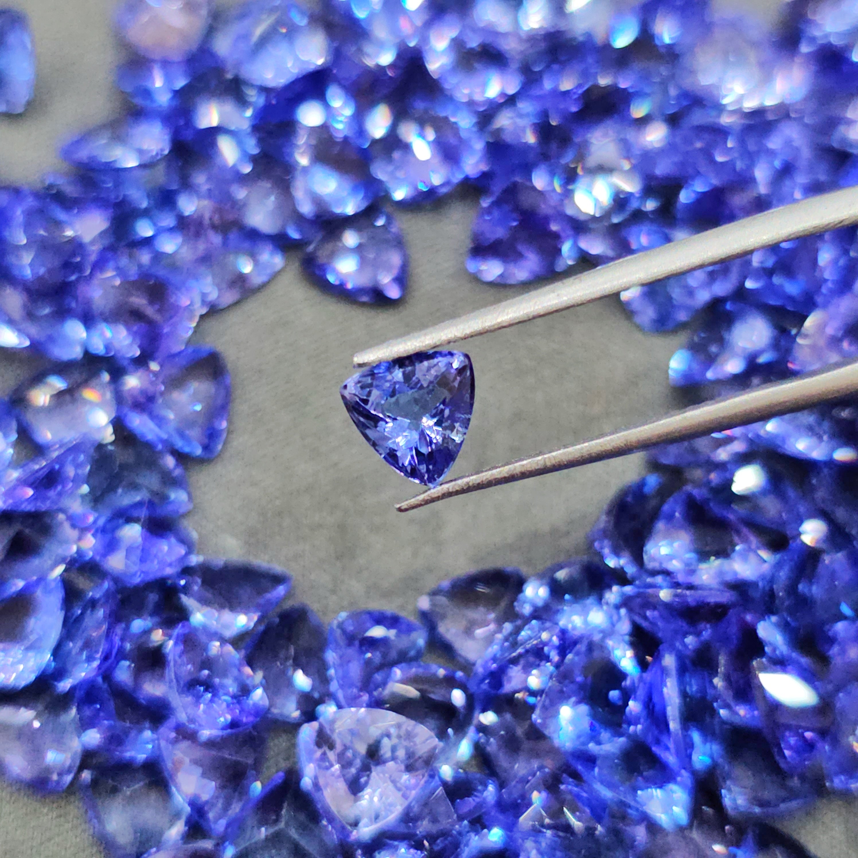 2 Pcs of Tanzanite 6mm Trillion | AAA Quality - The LabradoriteKing