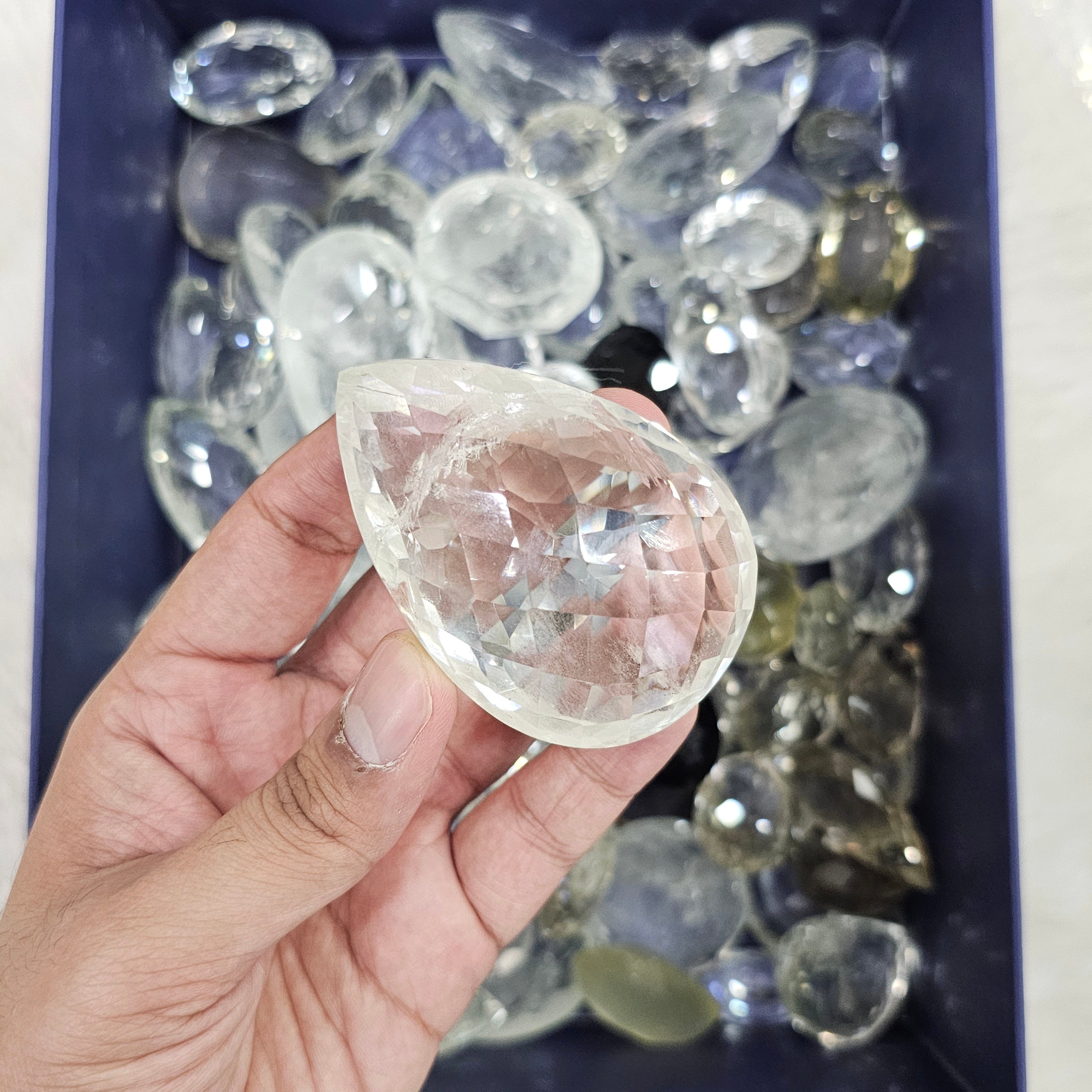 Jumbo Faceted Quartz from Jharkand India | 40mm+ Size - The LabradoriteKing