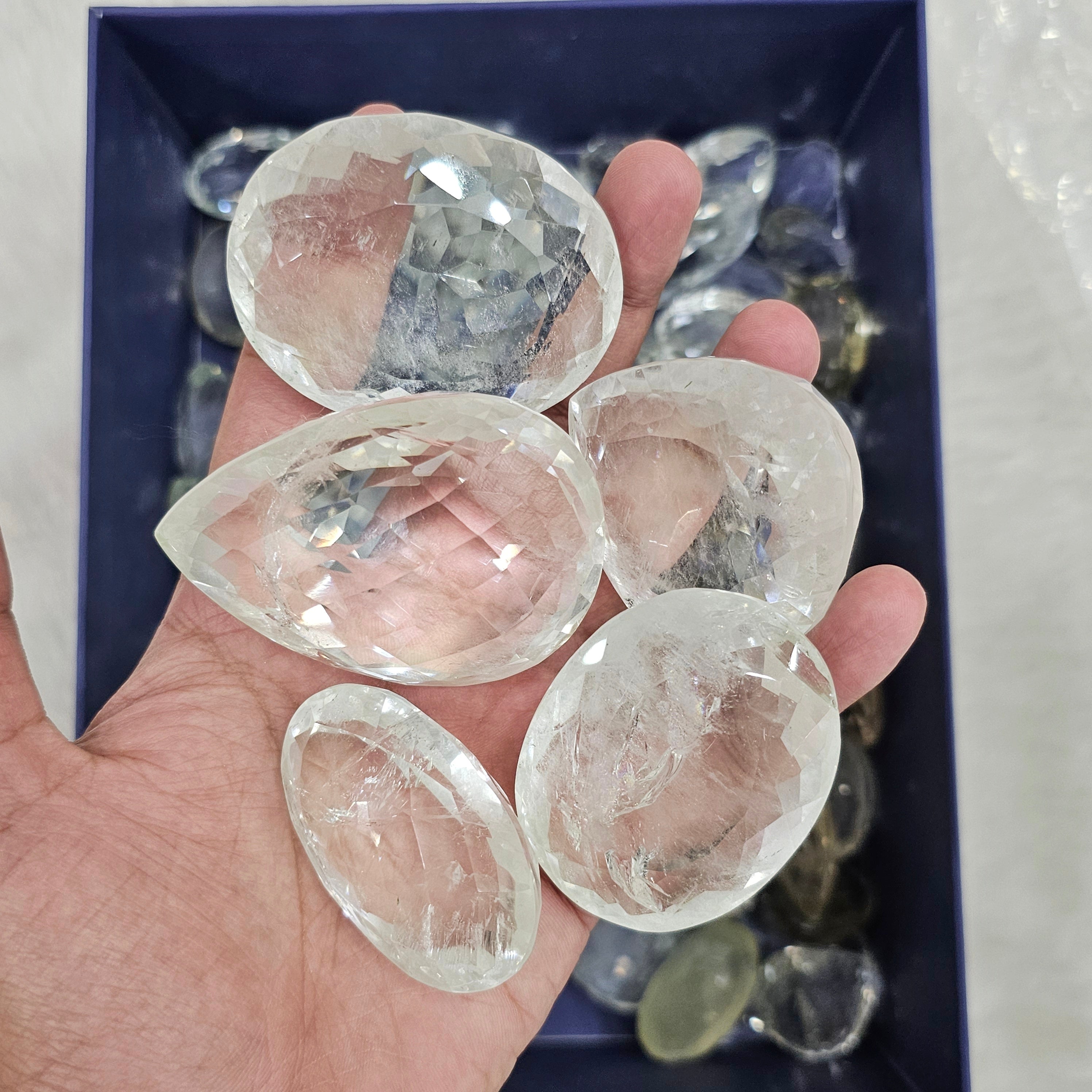 Jumbo Faceted Quartz from Jharkand India | 40mm+ Size - The LabradoriteKing