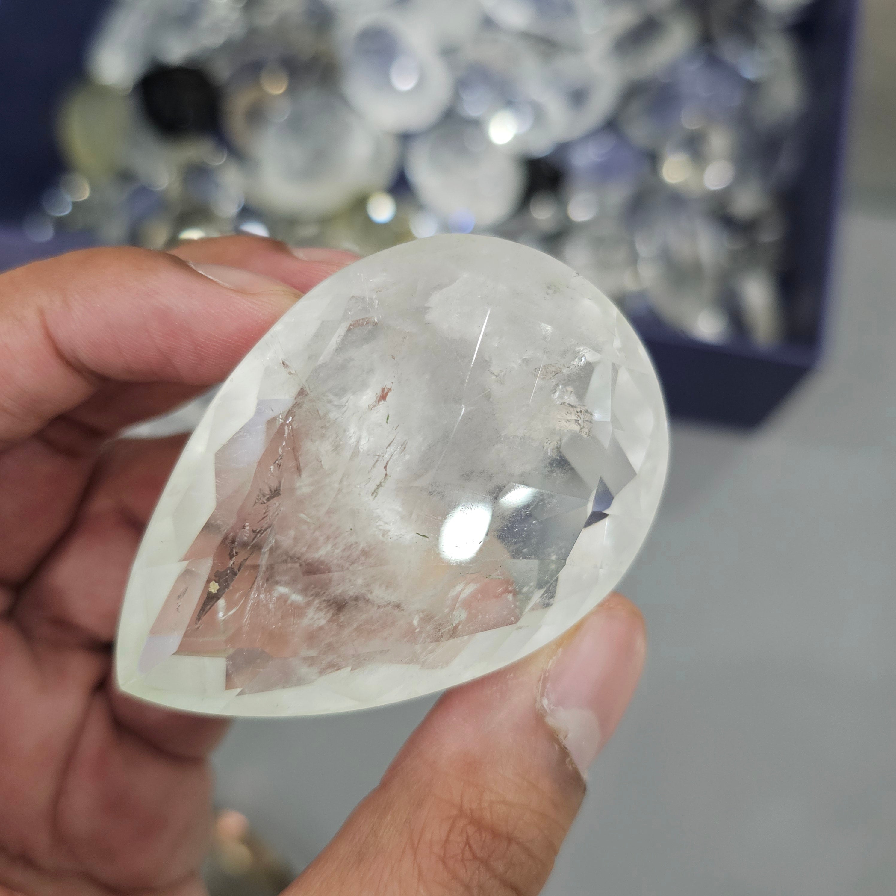 Jumbo Faceted Quartz from Jharkand India | 40mm+ Size - The LabradoriteKing