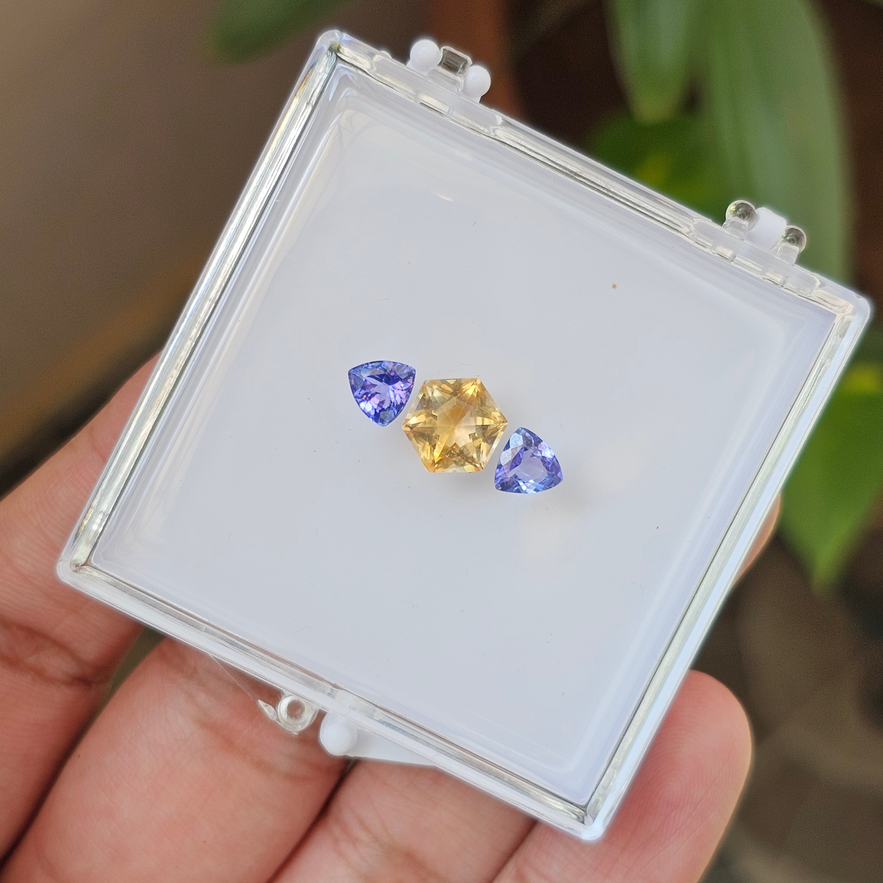 3 Pcs Of Natural Tanzanite & Citrine Faceted | Shape: Mix| Size:6-8mm - The LabradoriteKing