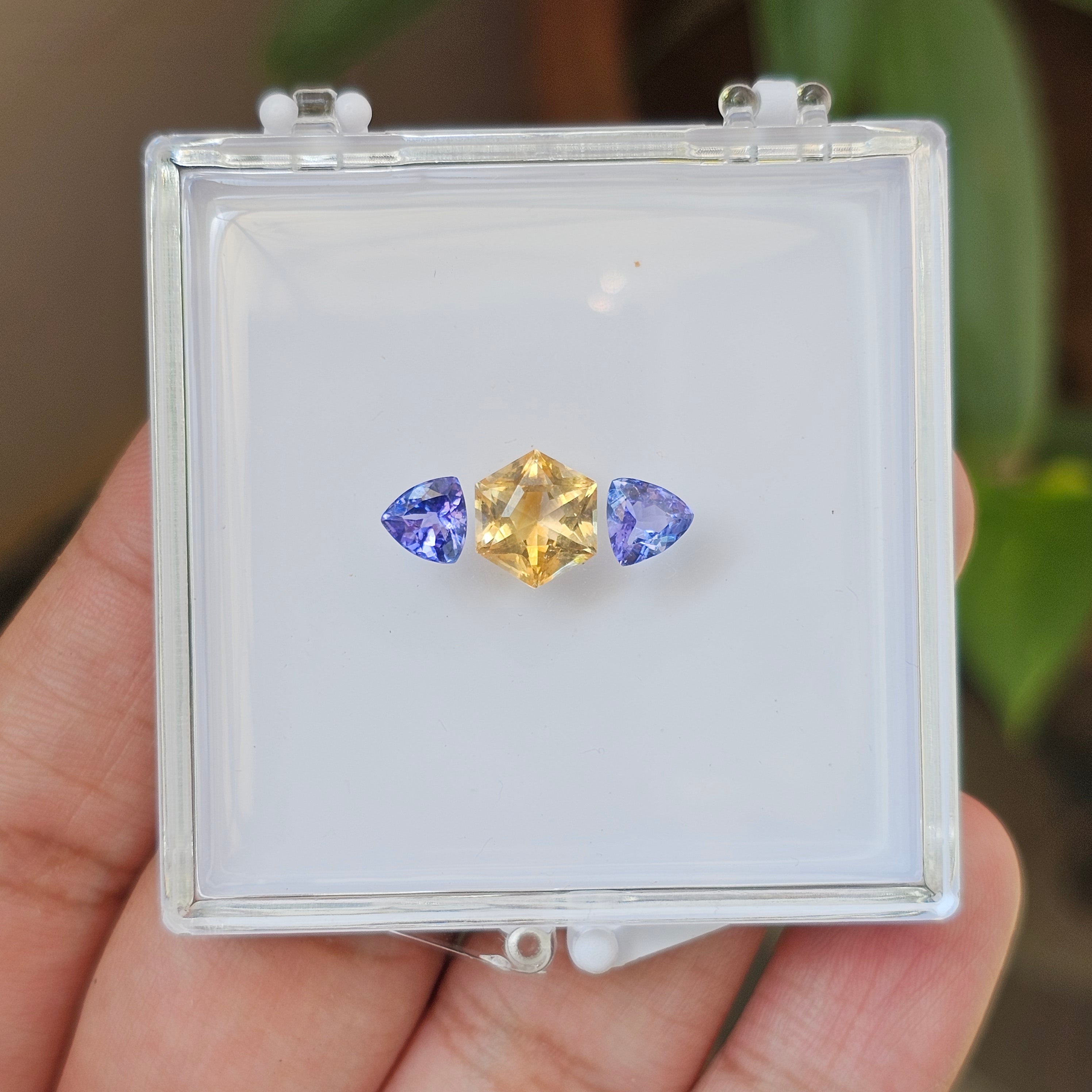 3 Pcs Of Natural Tanzanite & Citrine Faceted | Shape: Mix| Size:6-8mm - The LabradoriteKing