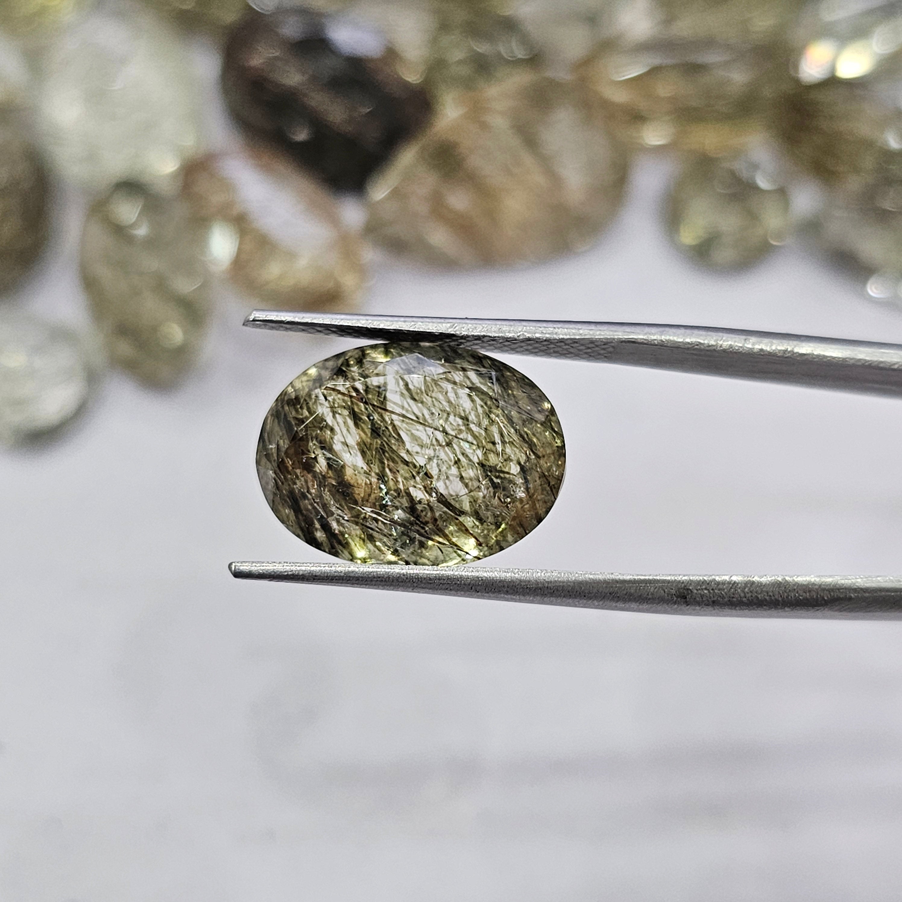 10 Pcs Prasiolite with black and copper Rutile - The LabradoriteKing