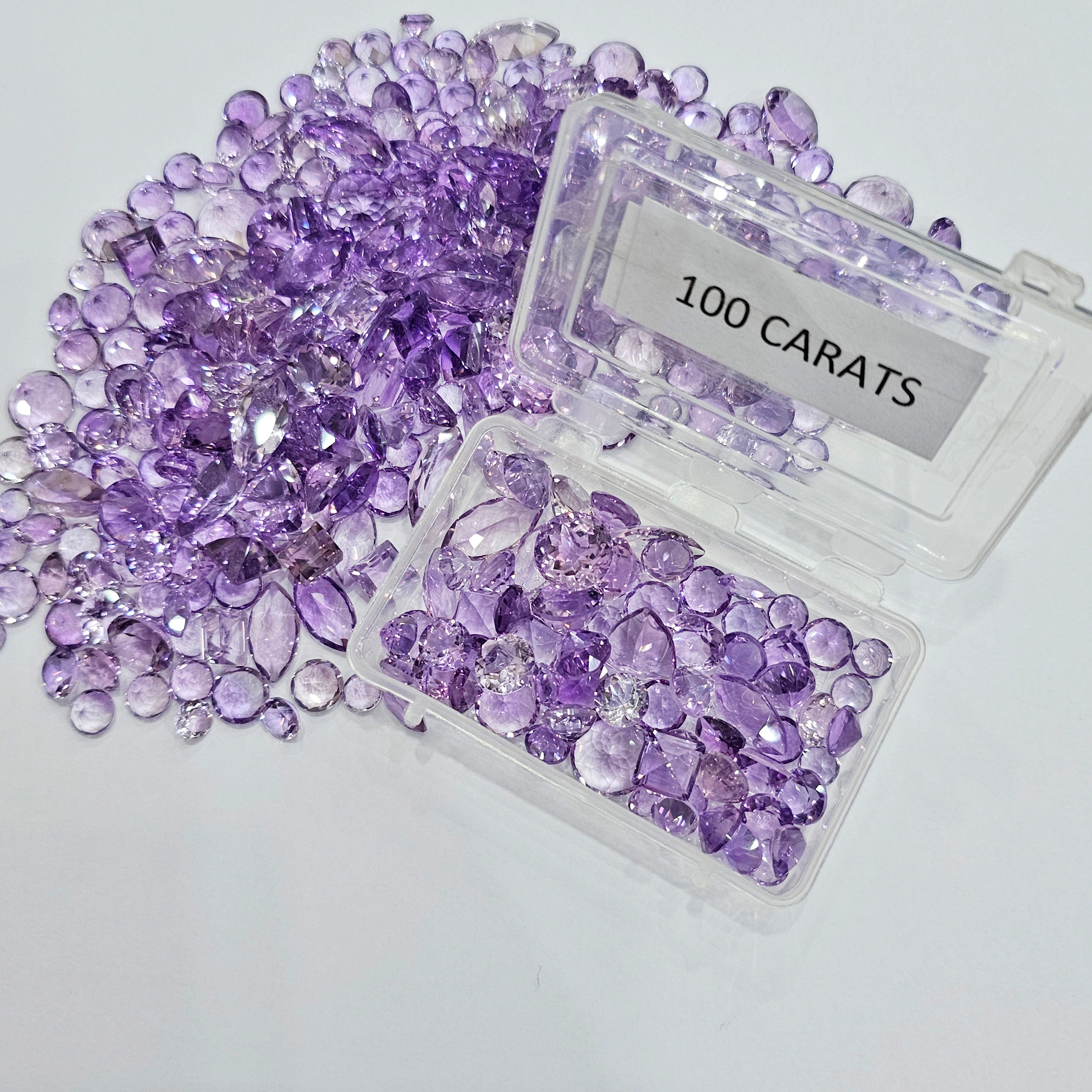 100 Cts Amethyst Scoop of Amethyst Faceted Flawless | 50-60 Pcs - The LabradoriteKing