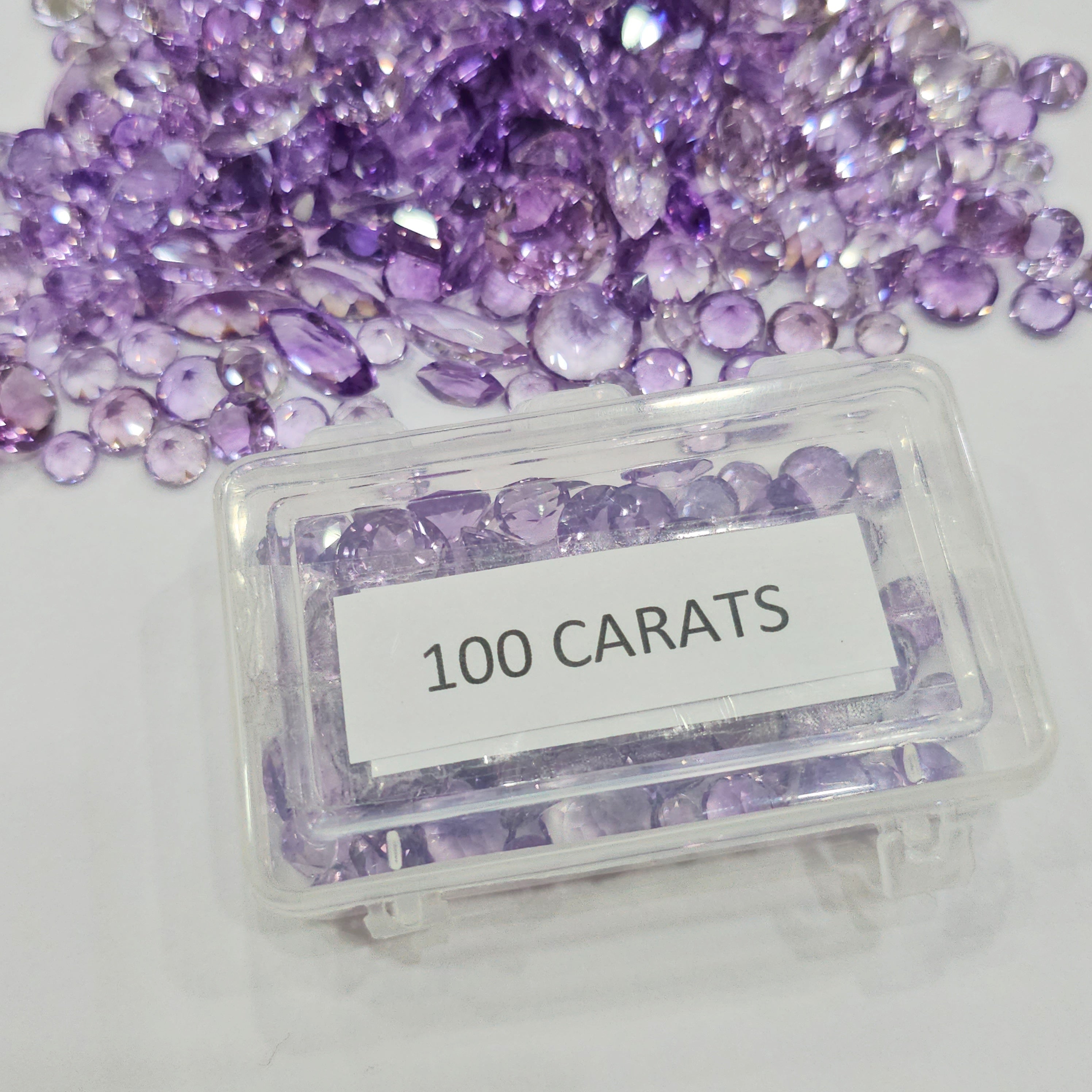 100 Cts Amethyst Scoop of Amethyst Faceted Flawless | 50-60 Pcs - The LabradoriteKing