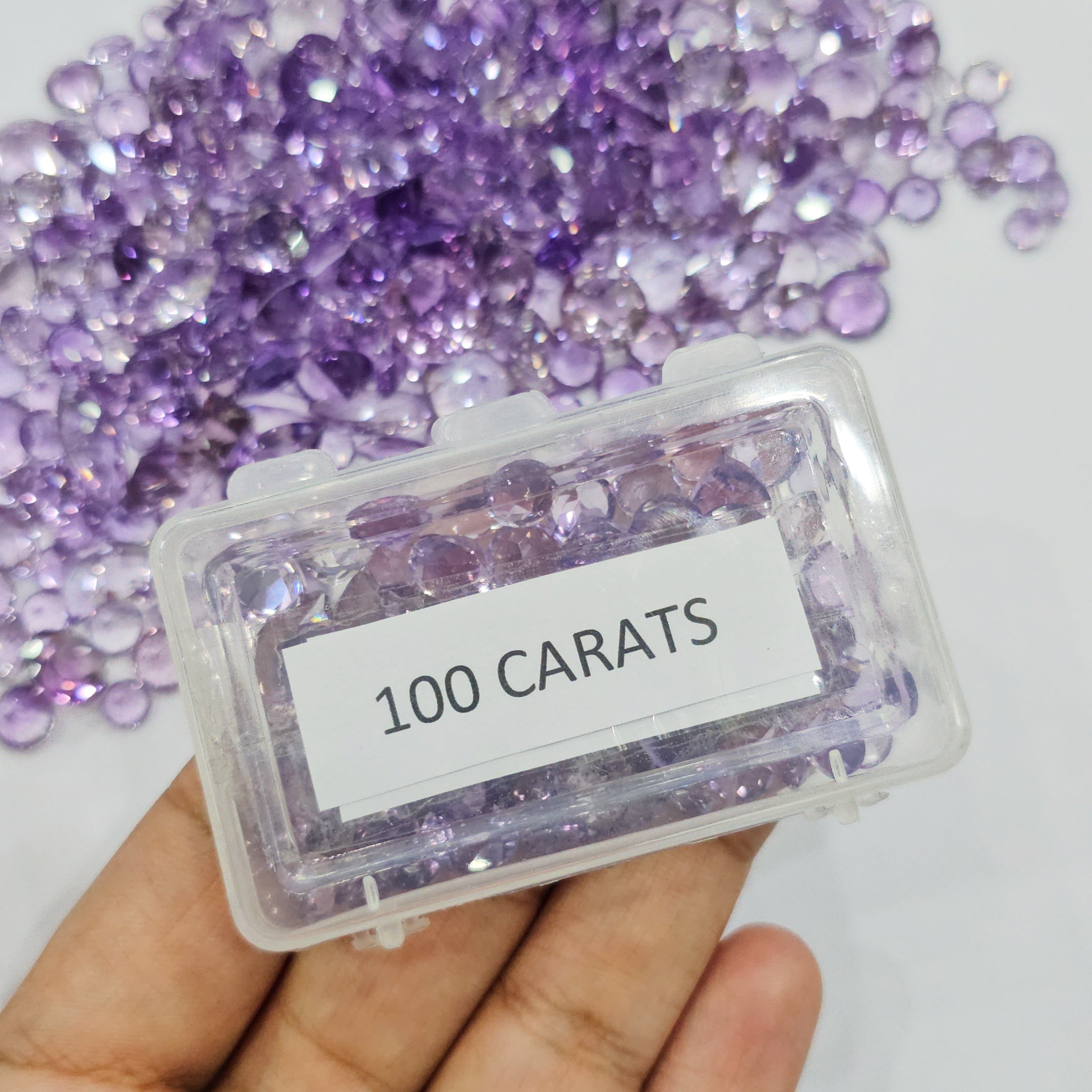 100 Cts Amethyst Scoop of Amethyst Faceted Flawless | 50-60 Pcs - The LabradoriteKing