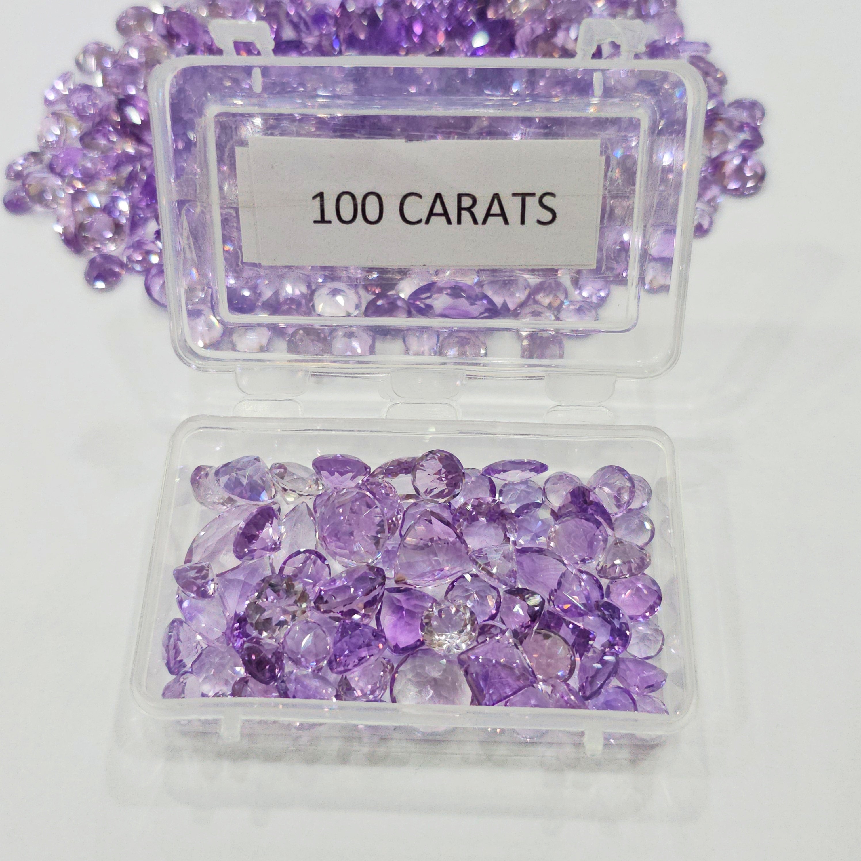 100 Cts Amethyst Scoop of Amethyst Faceted Flawless | 50-60 Pcs - The LabradoriteKing
