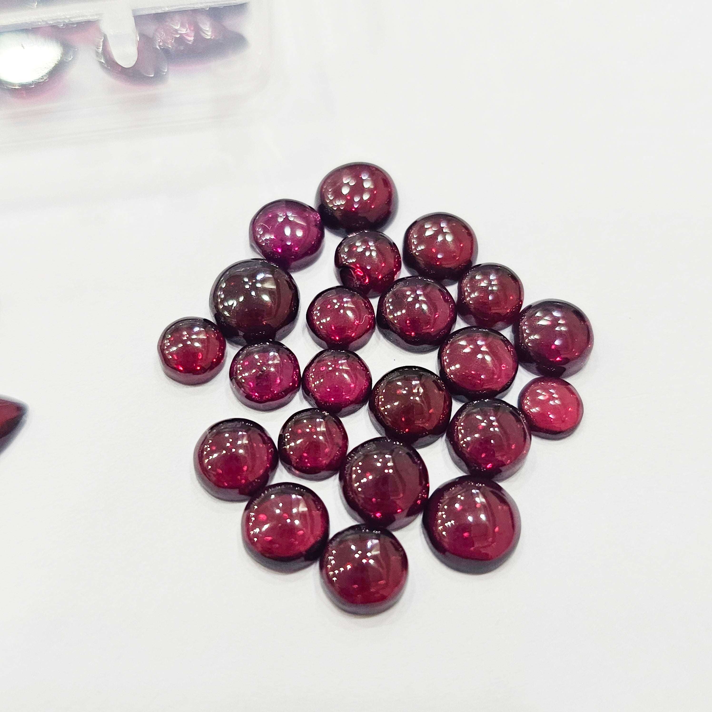 100 Cts scoop of Natural Pyrope Garnets cabs 5-9mm | 60-70 Pcs - The LabradoriteKing