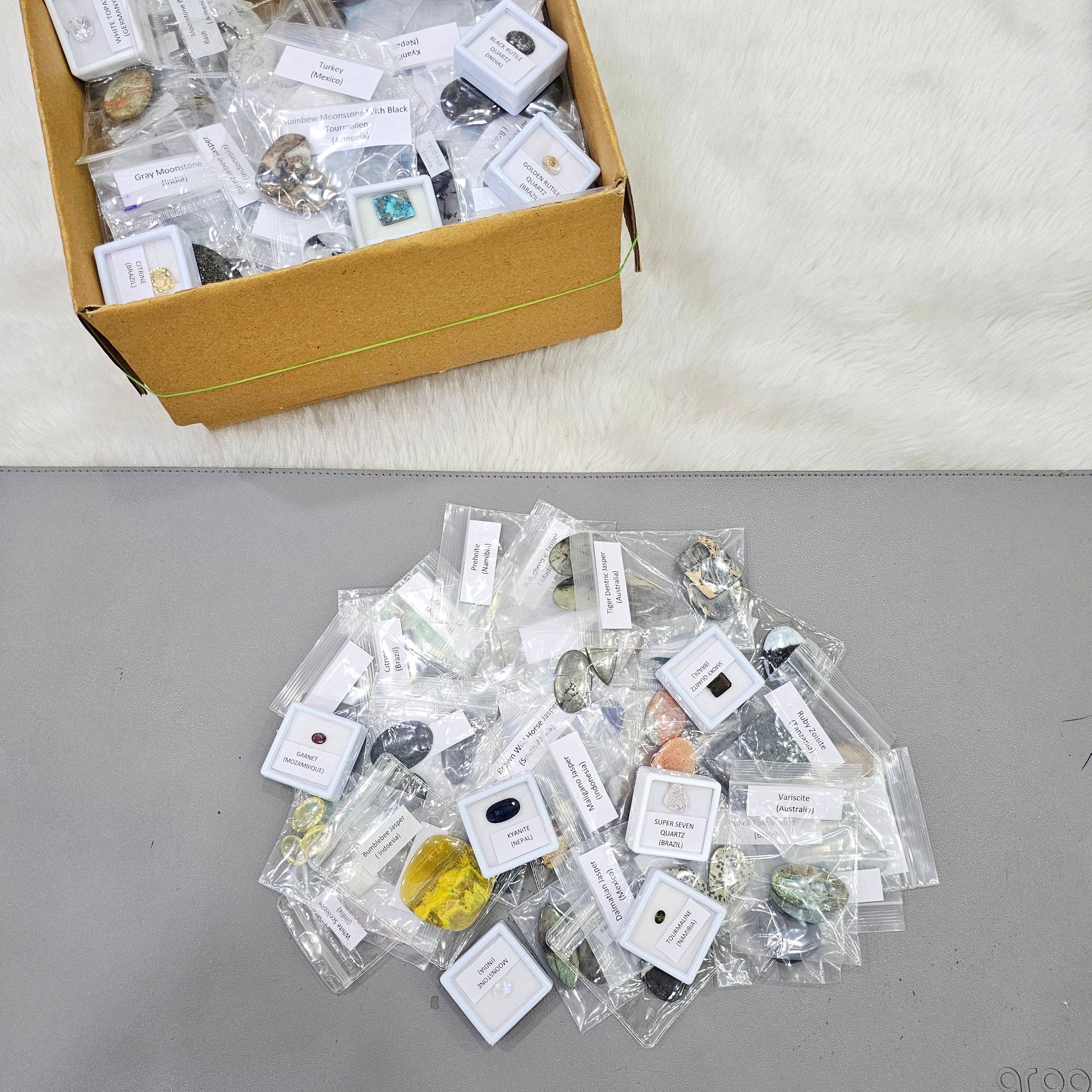 BFCM Gemstone Box 1 KG | Labeled Mix Gemstones sets - The LabradoriteKing