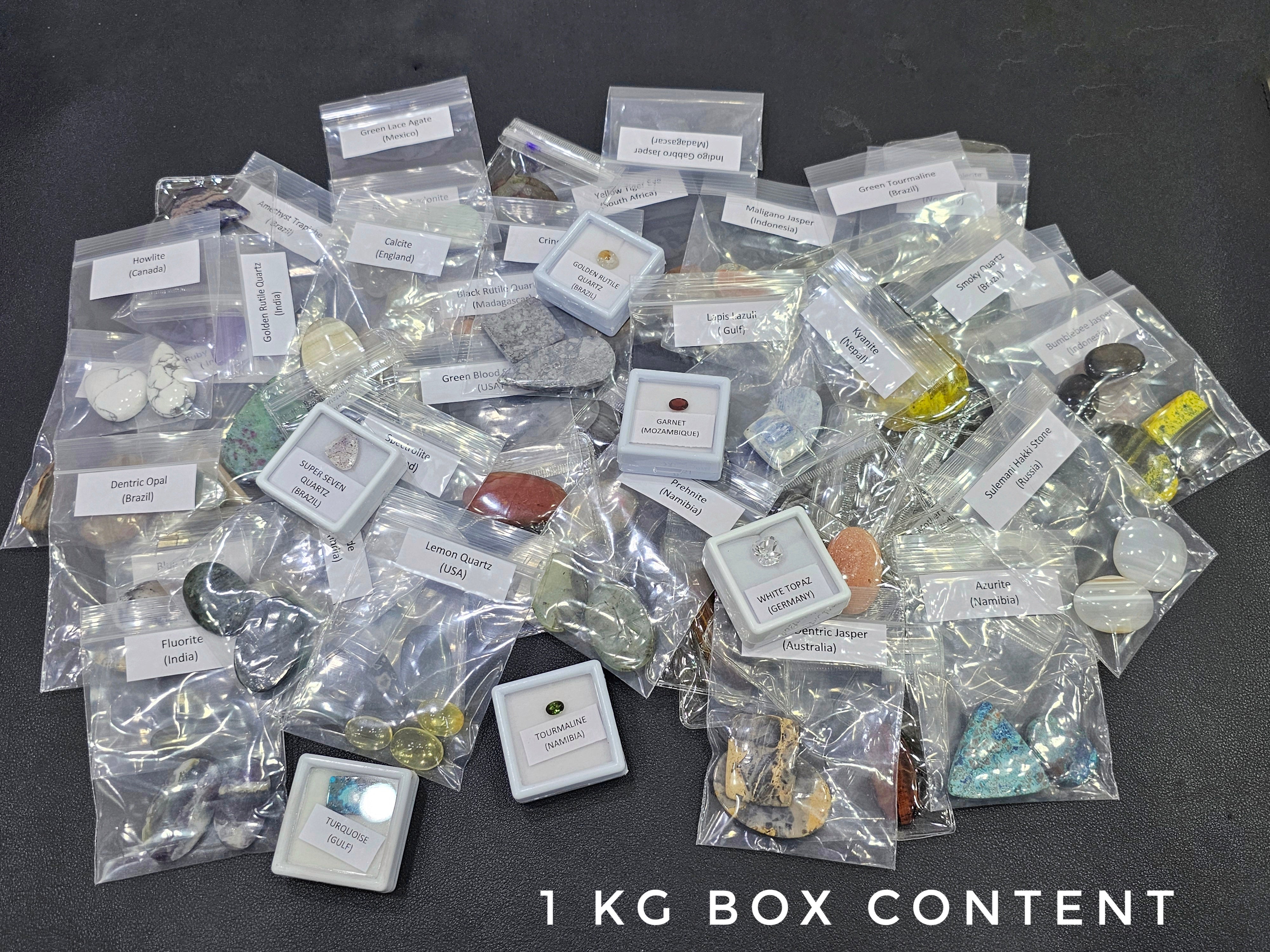 BFCM Gemstone Box 1 KG | Labeled Mix Gemstones sets - The LabradoriteKing