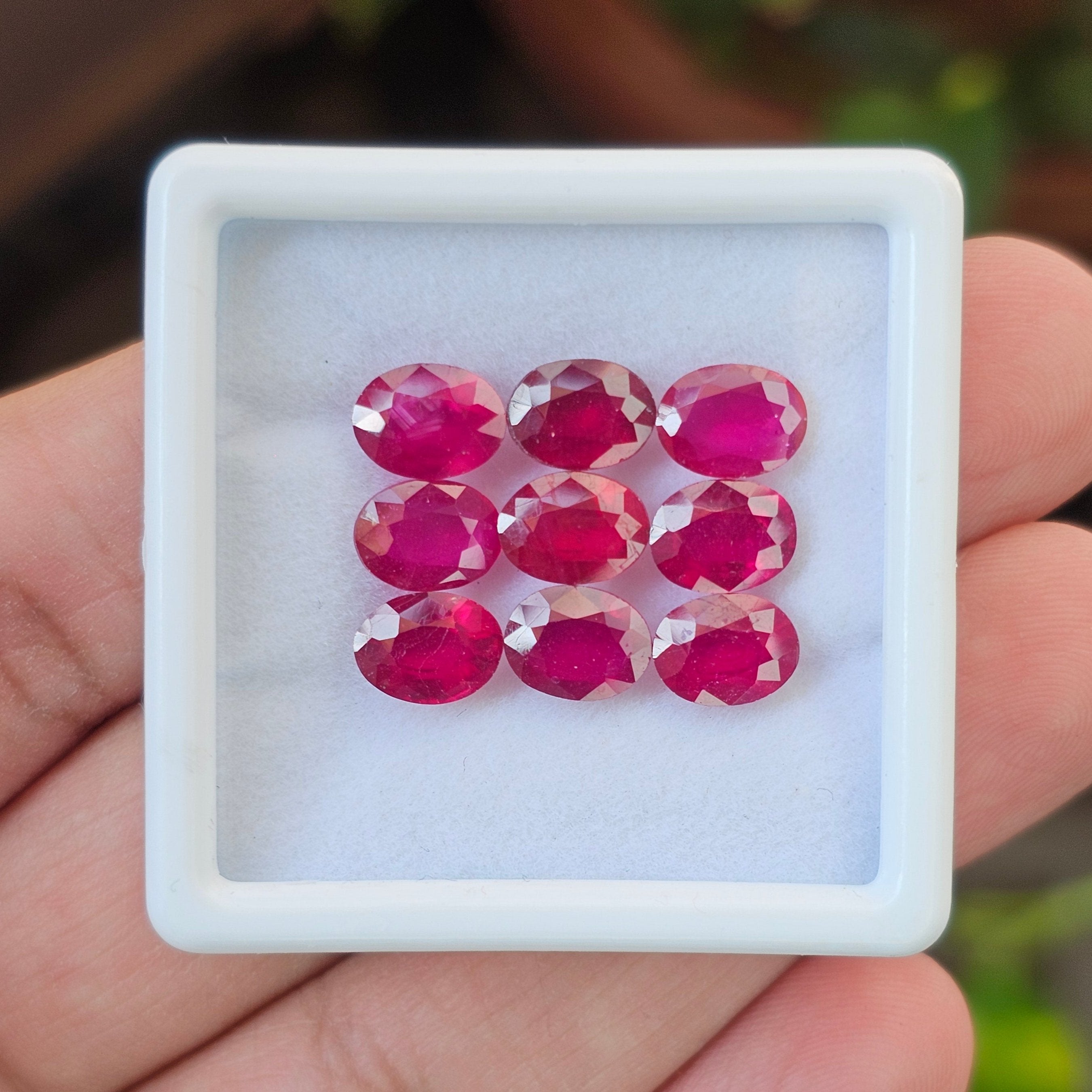 9 Pcs Of Natural Ruby Faceted | Oval Shape | Size:8x6mm - The LabradoriteKing