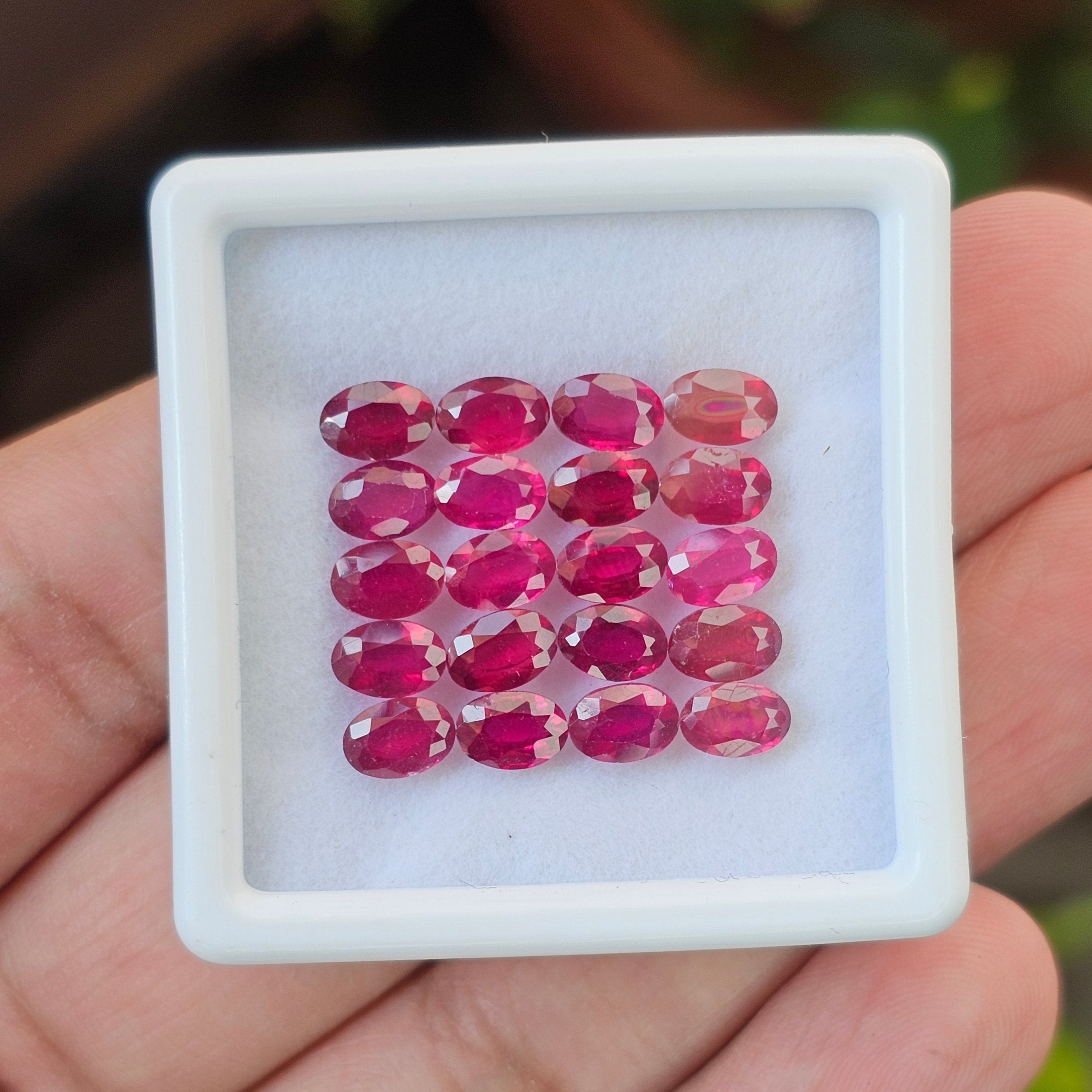 20 Pcs Of Natural Ruby Faceted | Oval Shape | Size:6x4mm - The LabradoriteKing