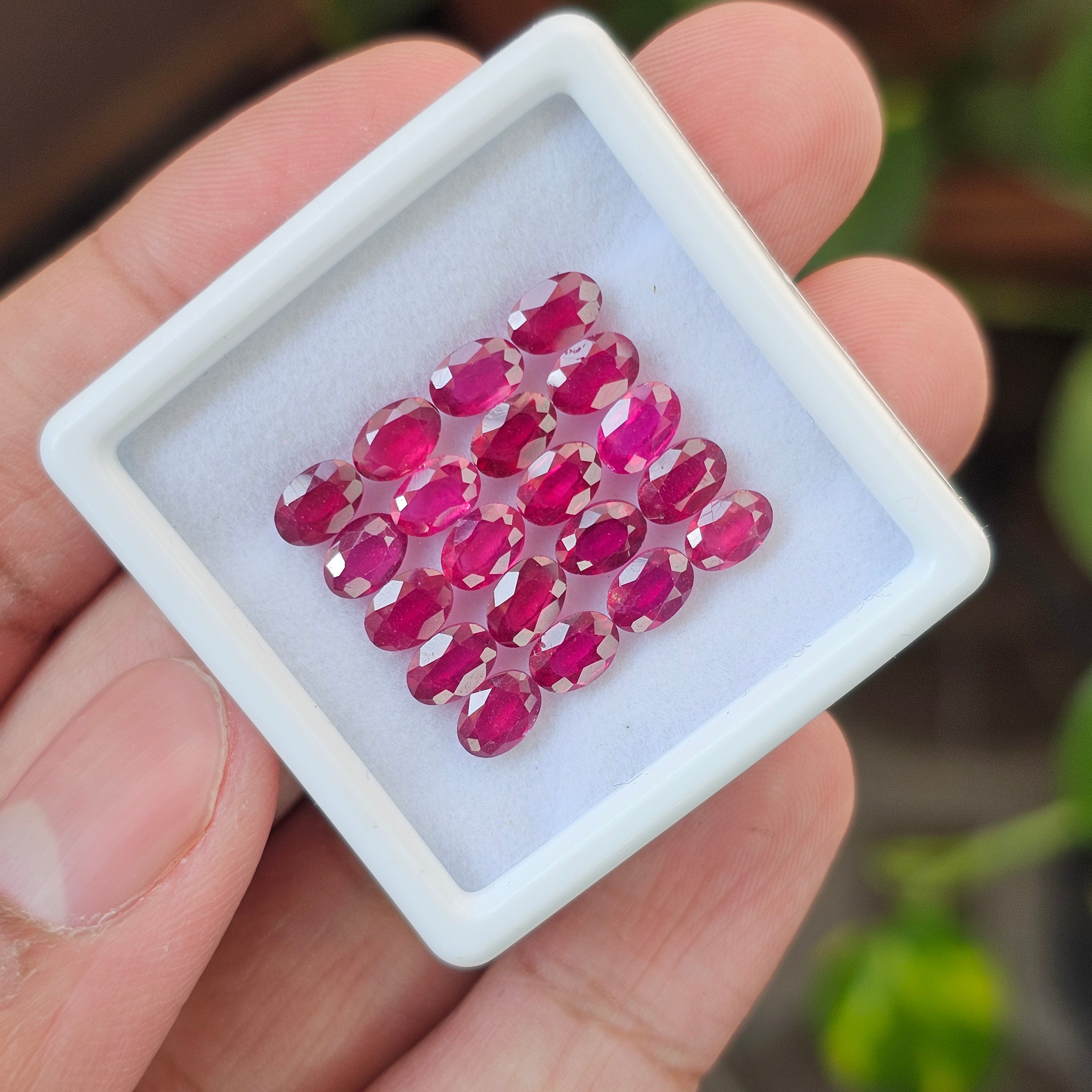 20 Pcs Of Natural Ruby Faceted | Oval Shape | Size:6x4mm - The LabradoriteKing