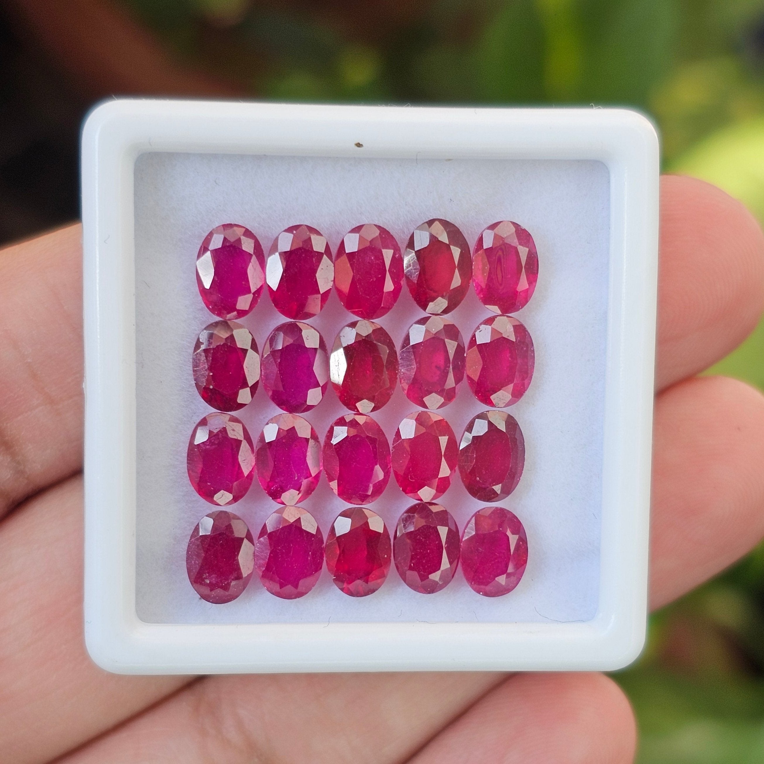 20 Pcs Of Natural Ruby Faceted | Oval Shape | Size:7x5mm - The LabradoriteKing