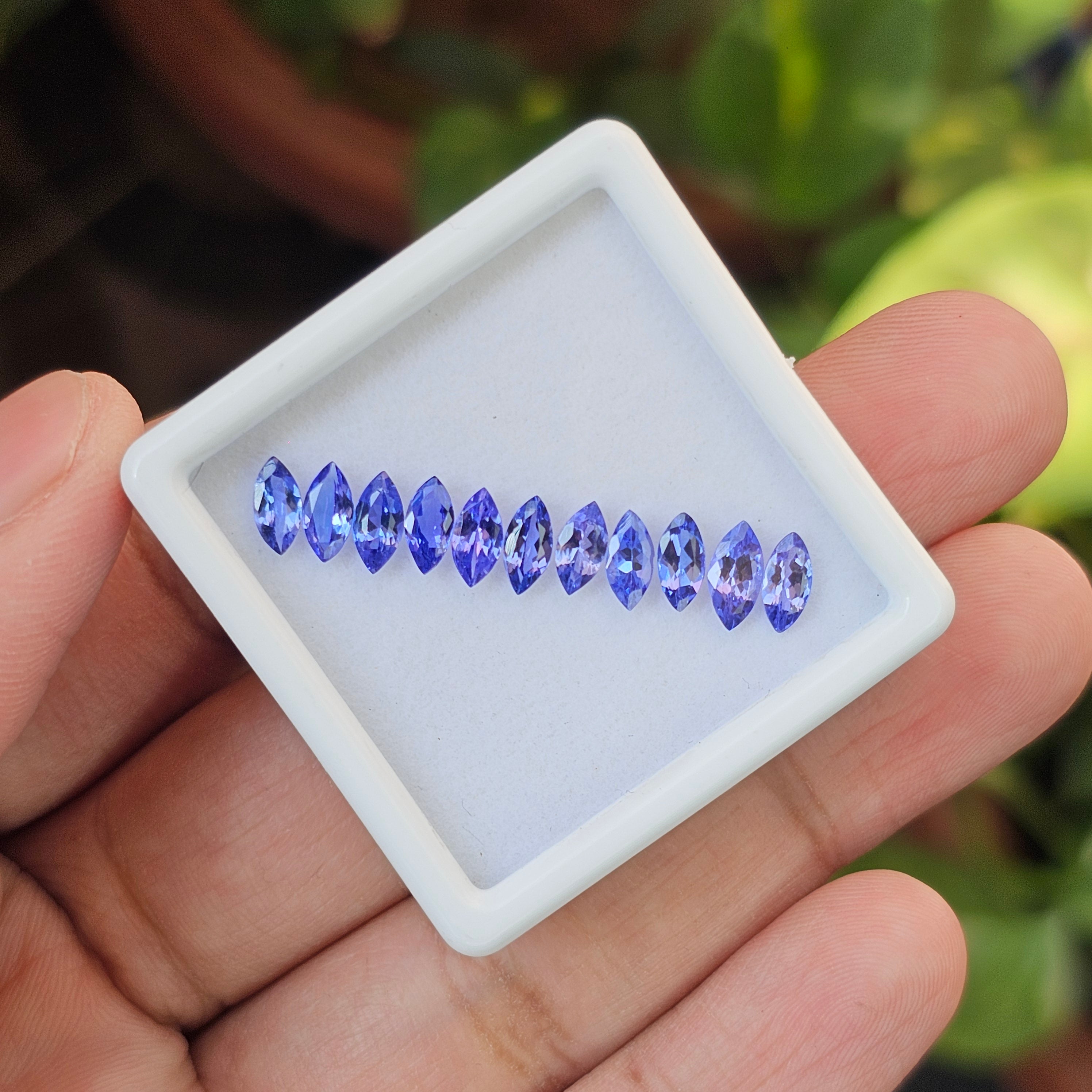 11 Pcs Of Natural Tanzanite Faceted | Marquise Shape | Size:7x3mm - The LabradoriteKing