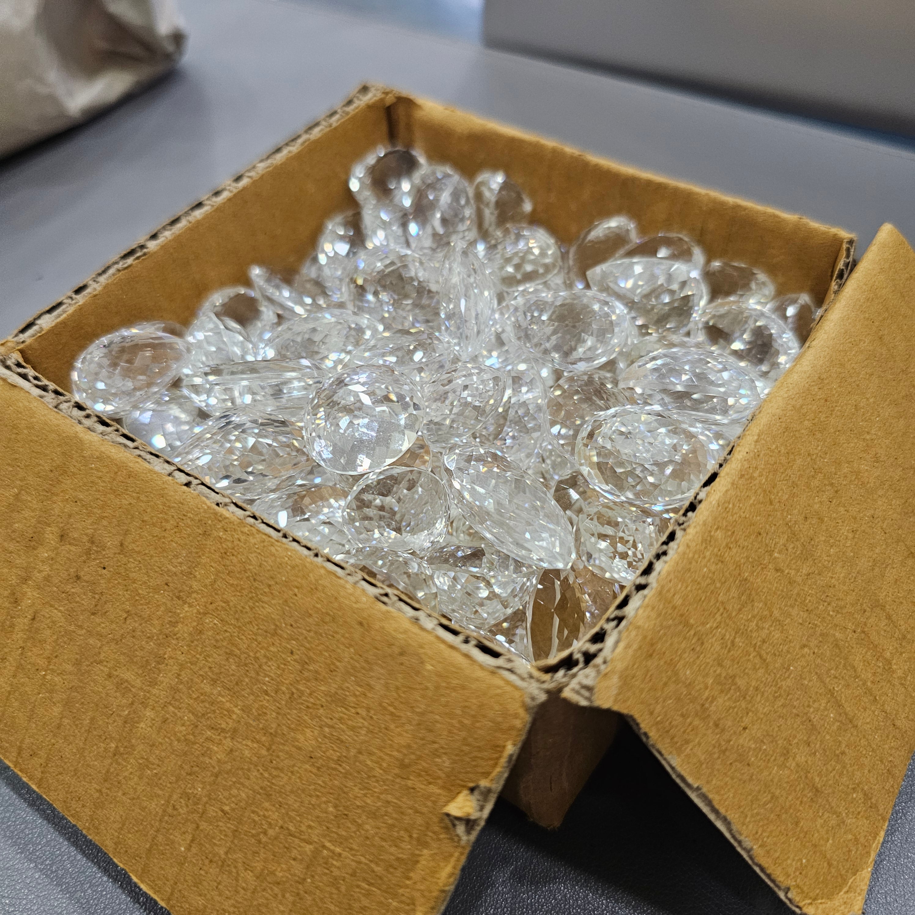 100 Grams if Fine White Clear Quartz from Sri Lanka | Faceted eye clean |16-30mm - The LabradoriteKing