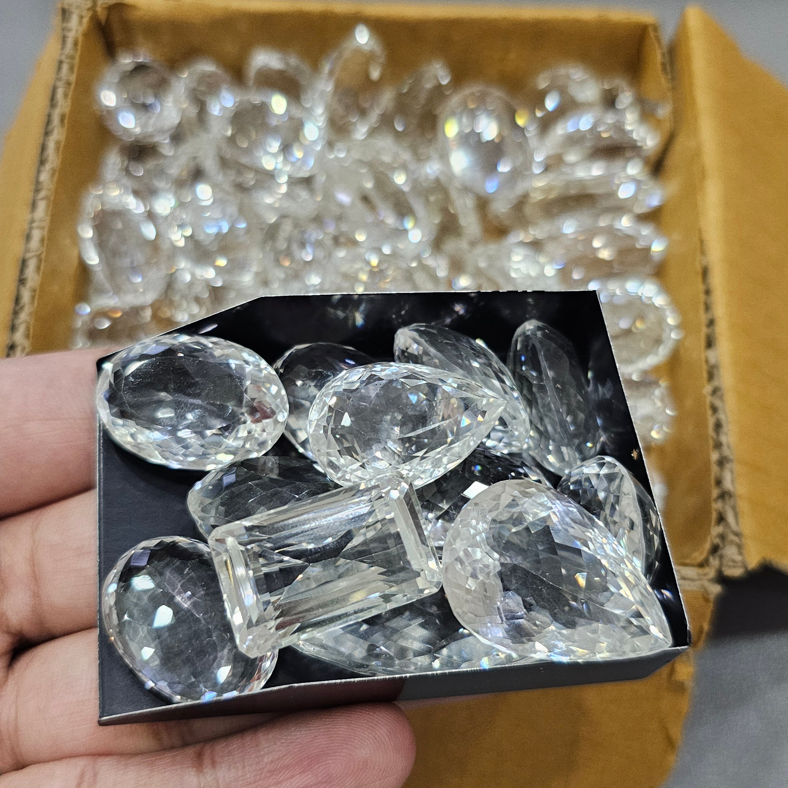 100 Grams if Fine White Clear Quartz from Sri Lanka | Faceted eye clean |16-30mm - The LabradoriteKing