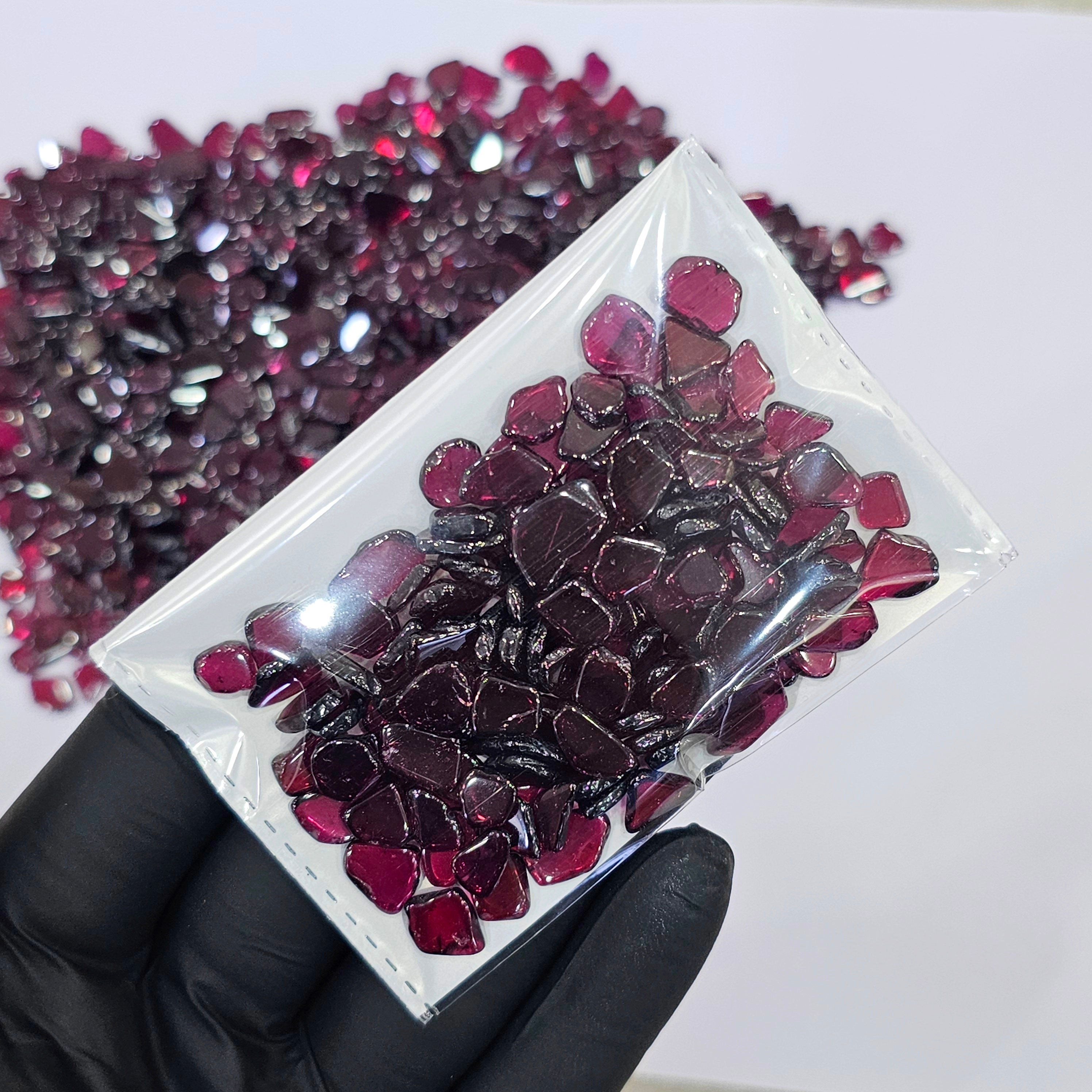 200 Carats Rhodolite Garnet Flat Slices – Natural & Stunning - The LabradoriteKing