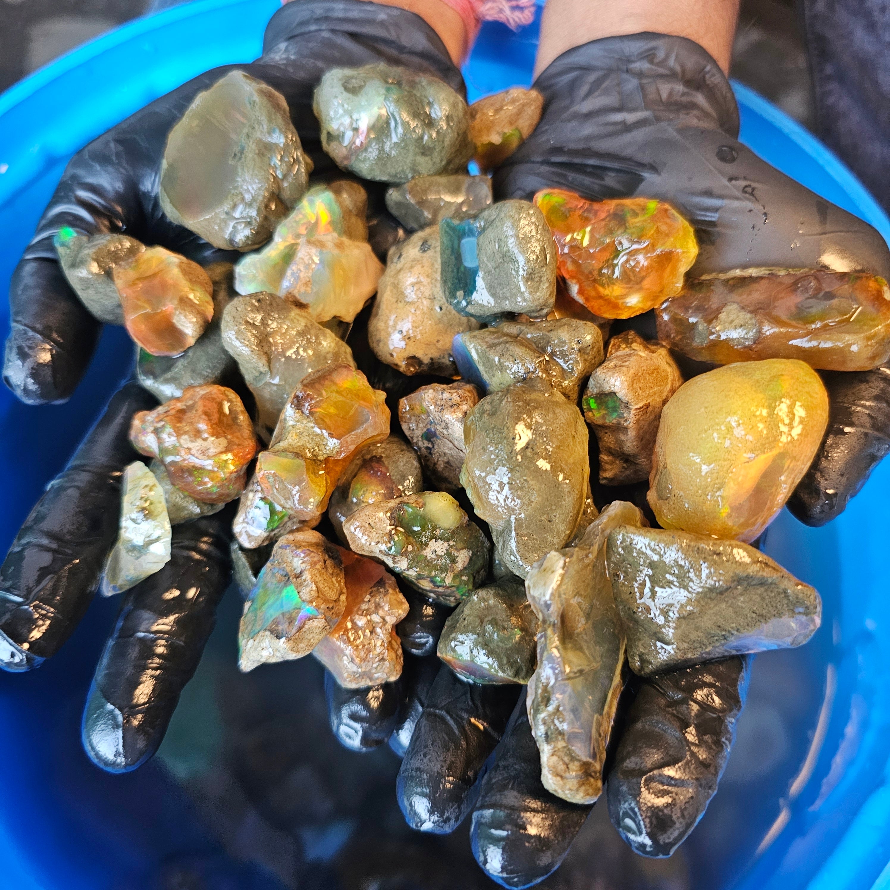 200 Grams of Natural Ethiopian Water Opal | Specimen Grade | Big Chunks | 8-10 Pcs - The LabradoriteKing