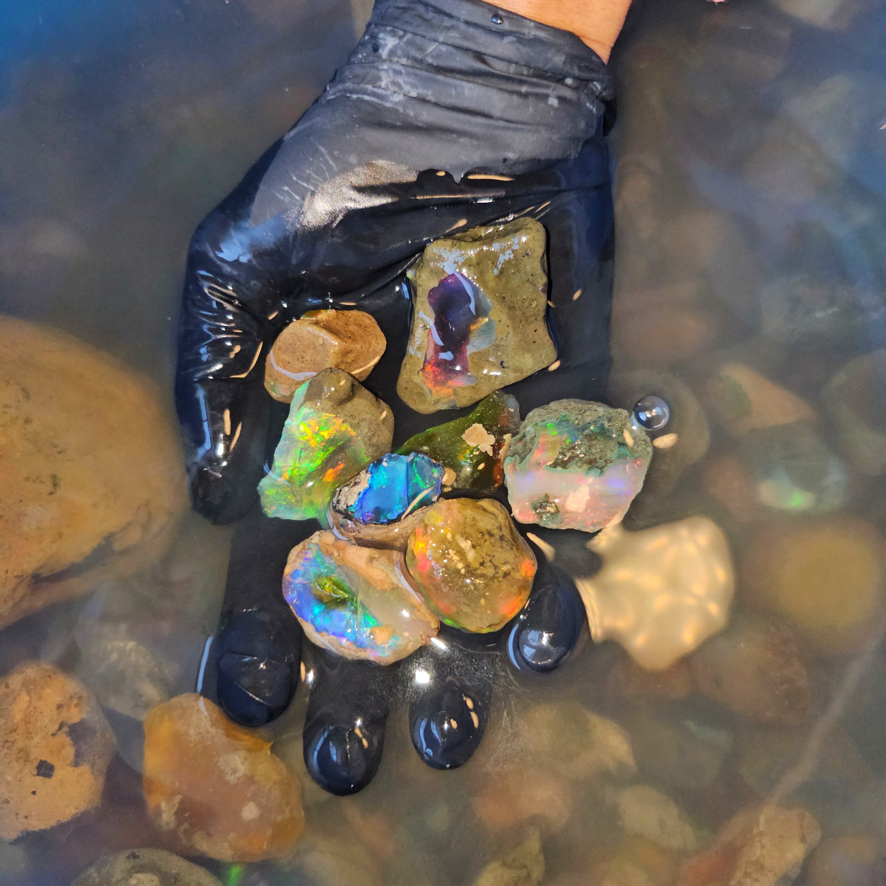 200 Grams of Natural Ethiopian Water Opal | Specimen Grade | Big Chunks | 8-10 Pcs - The LabradoriteKing