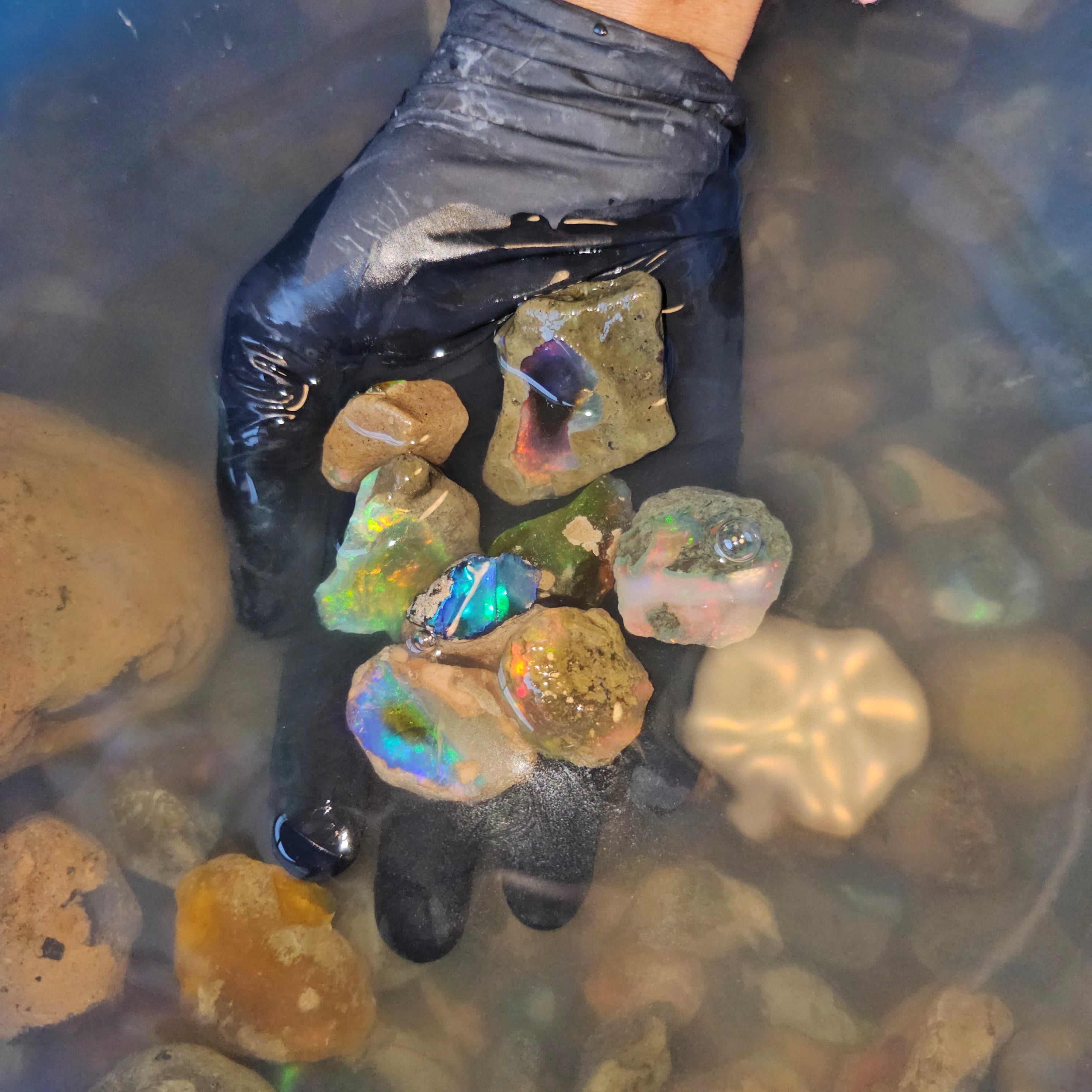 200 Grams of Natural Ethiopian Water Opal | Specimen Grade | Big Chunks | 8-10 Pcs - The LabradoriteKing