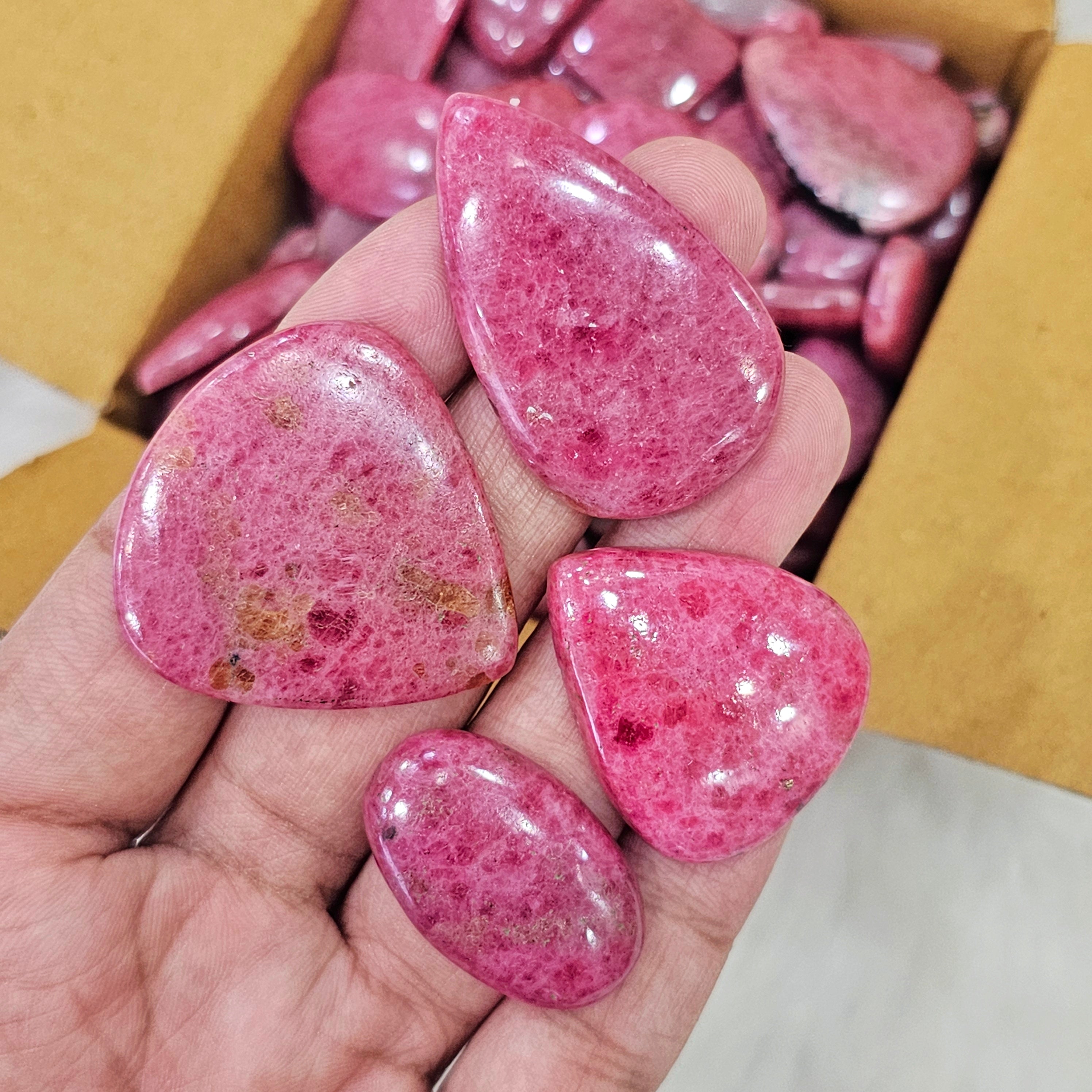 500 Gram of Natural Rhodonite Jasper | 16-35mm | 50 Pcs approx - The LabradoriteKing