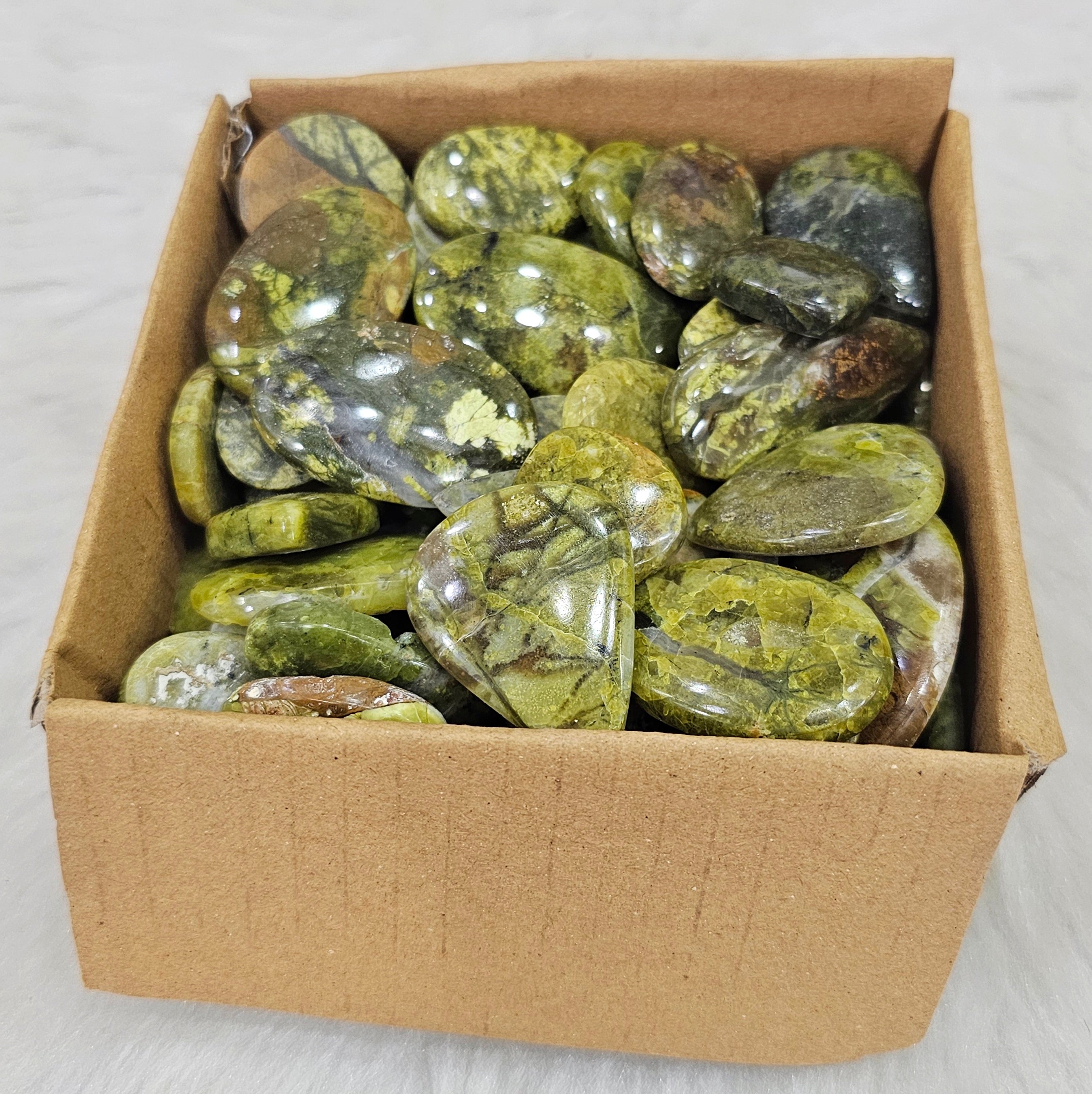 500 Grams of Green Opal Cabochon | 1"-3" Inches  | 40-60 Pcs approx - The LabradoriteKing