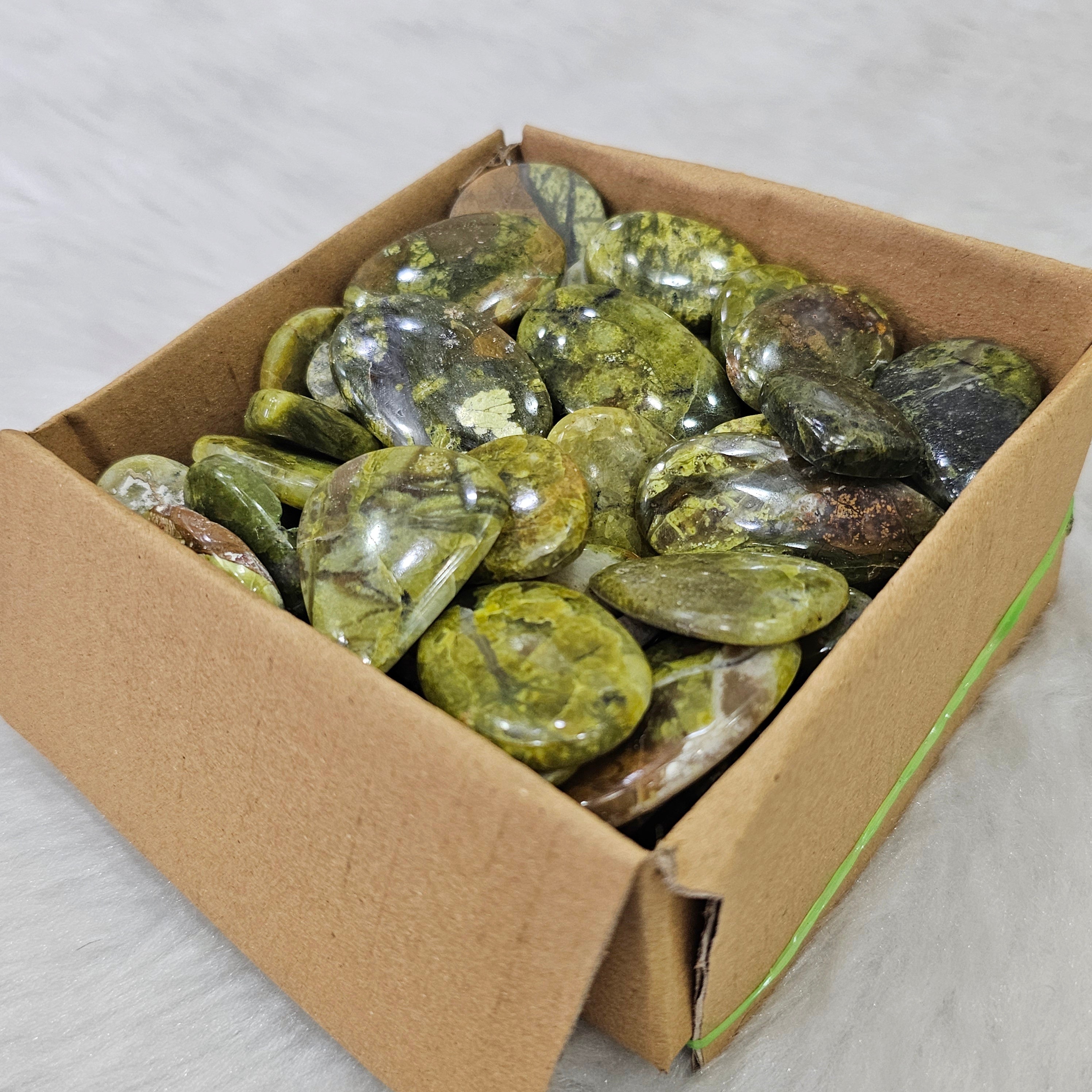 500 Grams of Green Opal Cabochon | 1"-3" Inches  | 40-60 Pcs approx - The LabradoriteKing