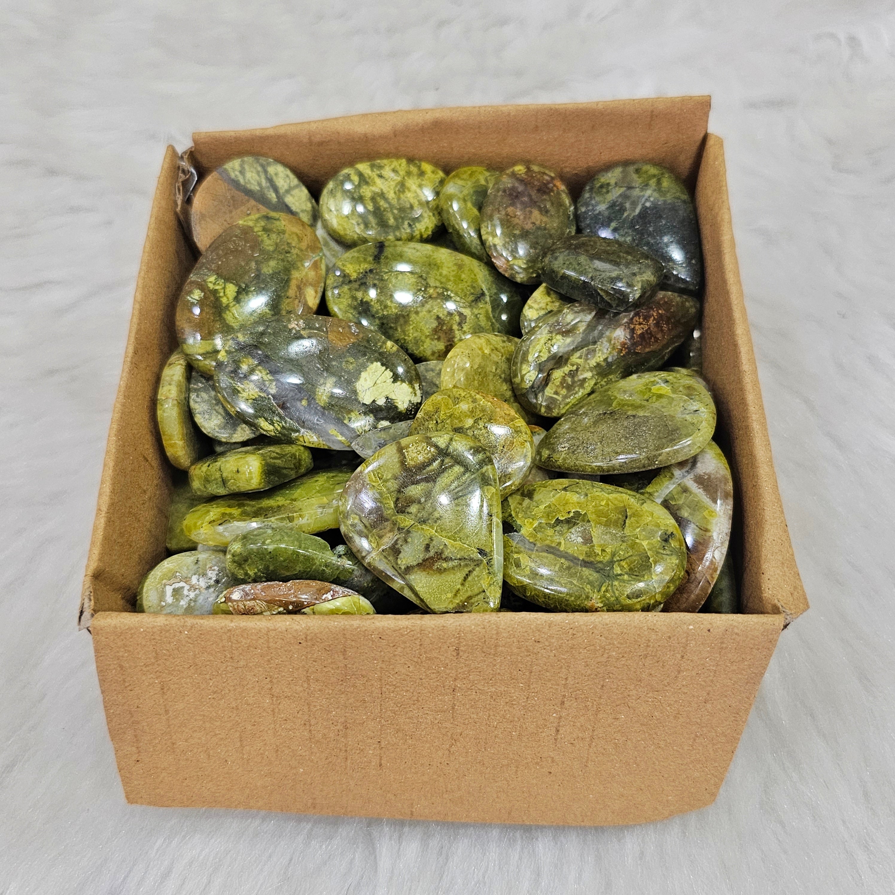 500 Grams of Green Opal Cabochon | 1"-3" Inches  | 40-60 Pcs approx - The LabradoriteKing