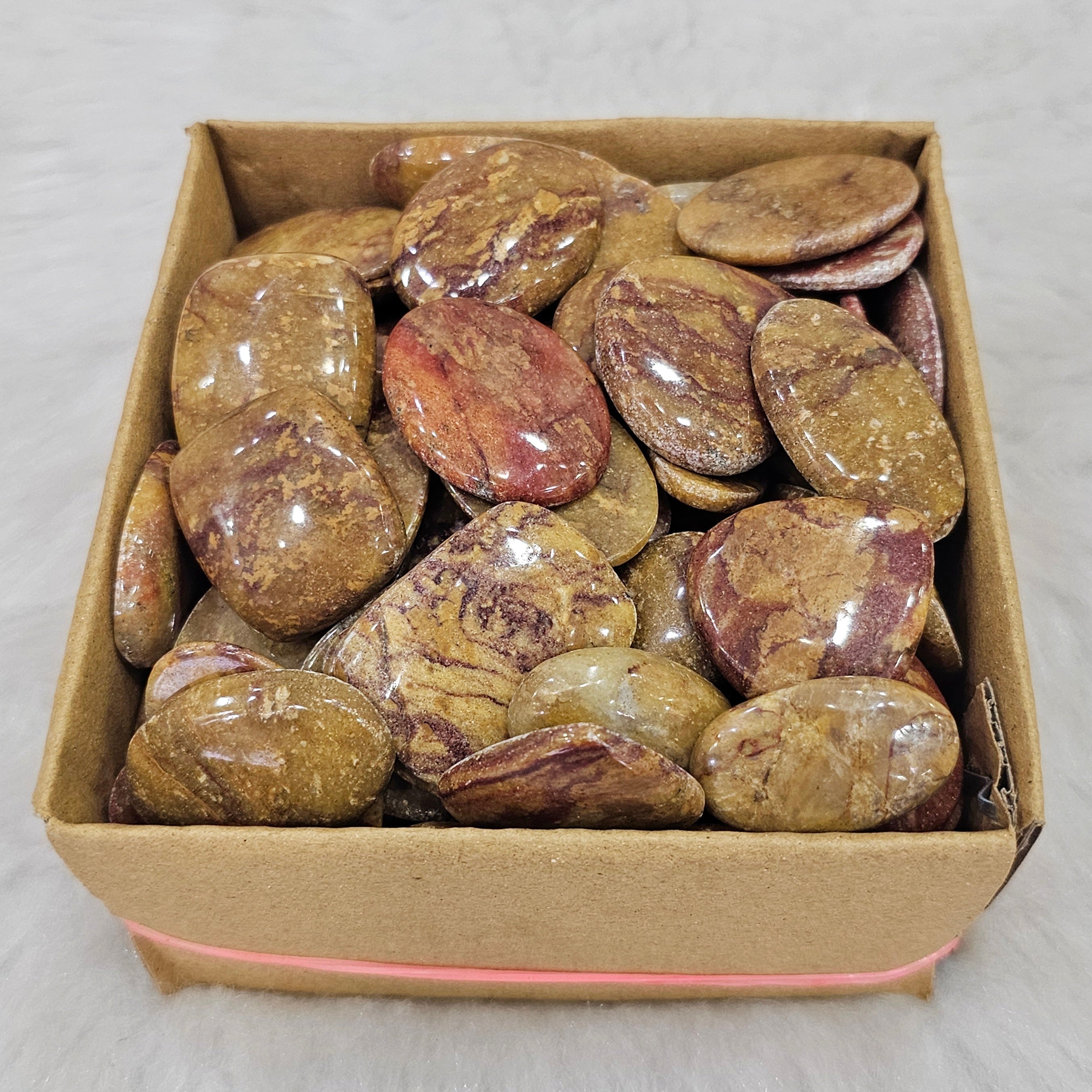 1KG of Natural Camel Jasper Stones | 120 Pcs Approx  | 20-40mm sizes - The LabradoriteKing