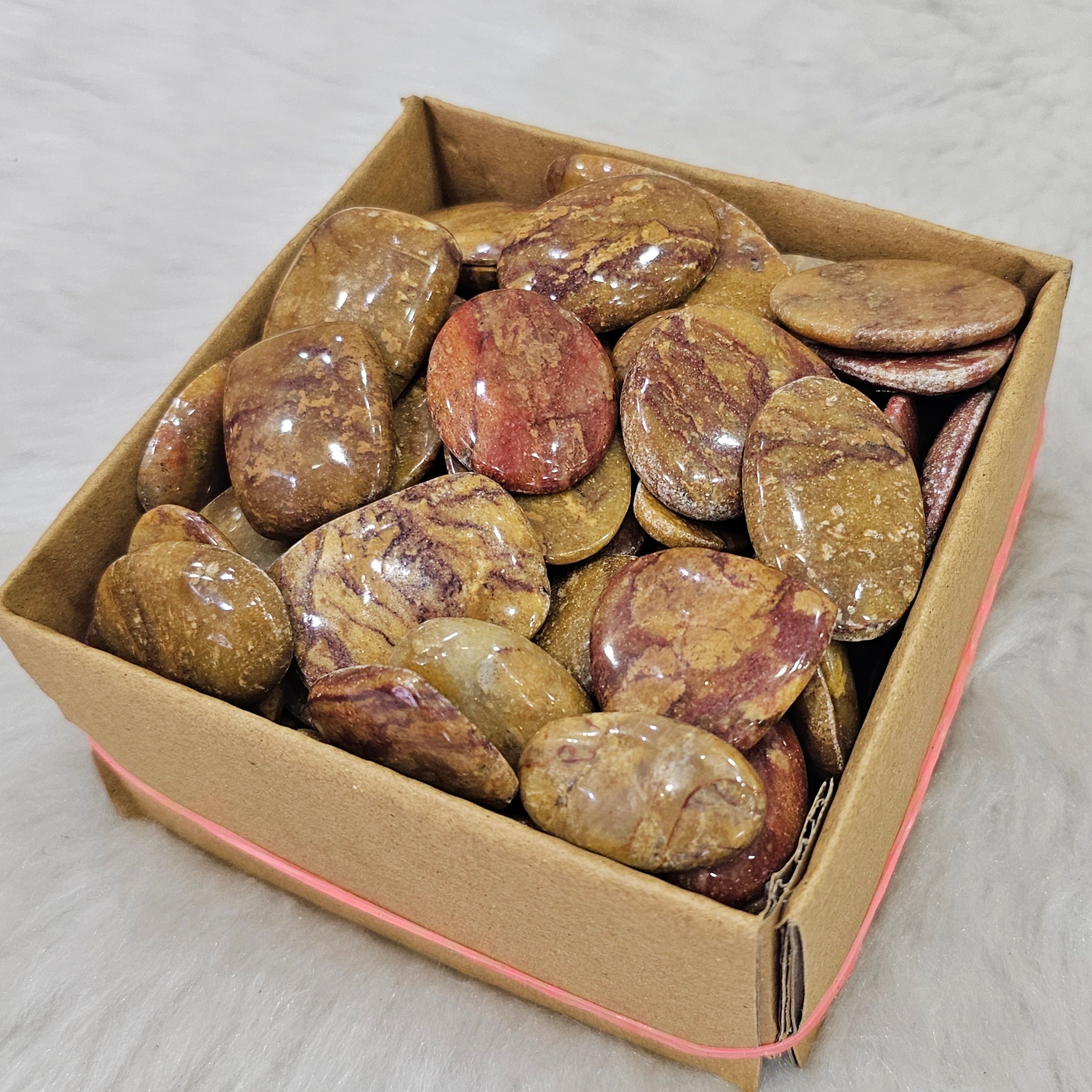 1KG of Natural Camel Jasper Stones | 120 Pcs Approx  | 20-40mm sizes - The LabradoriteKing