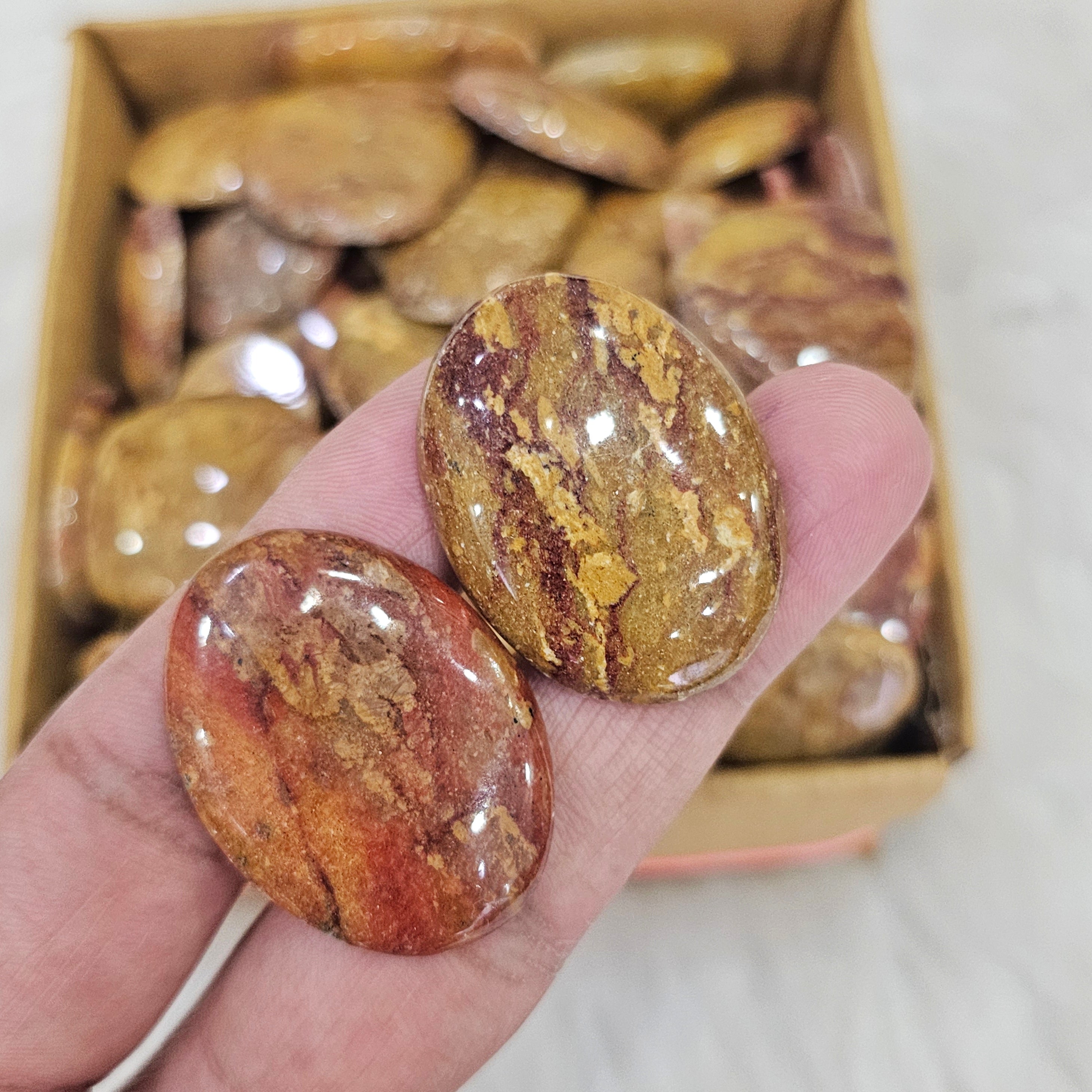 1KG of Natural Camel Jasper Stones | 120 Pcs Approx  | 20-40mm sizes - The LabradoriteKing