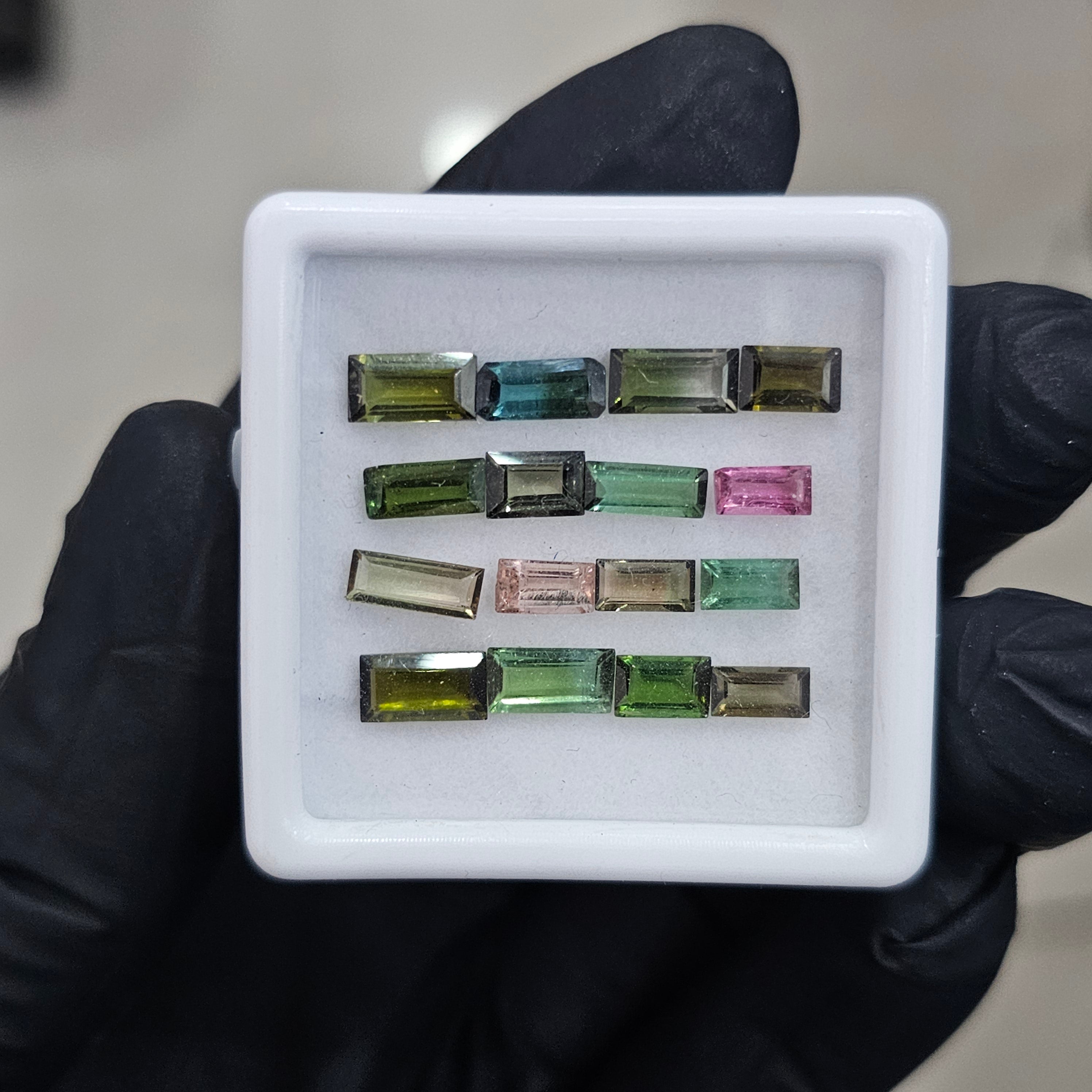 16 Pcs Of Natural Tourmaline Faceted | Shape: Baguette | Size: 6-8mm - The LabradoriteKing