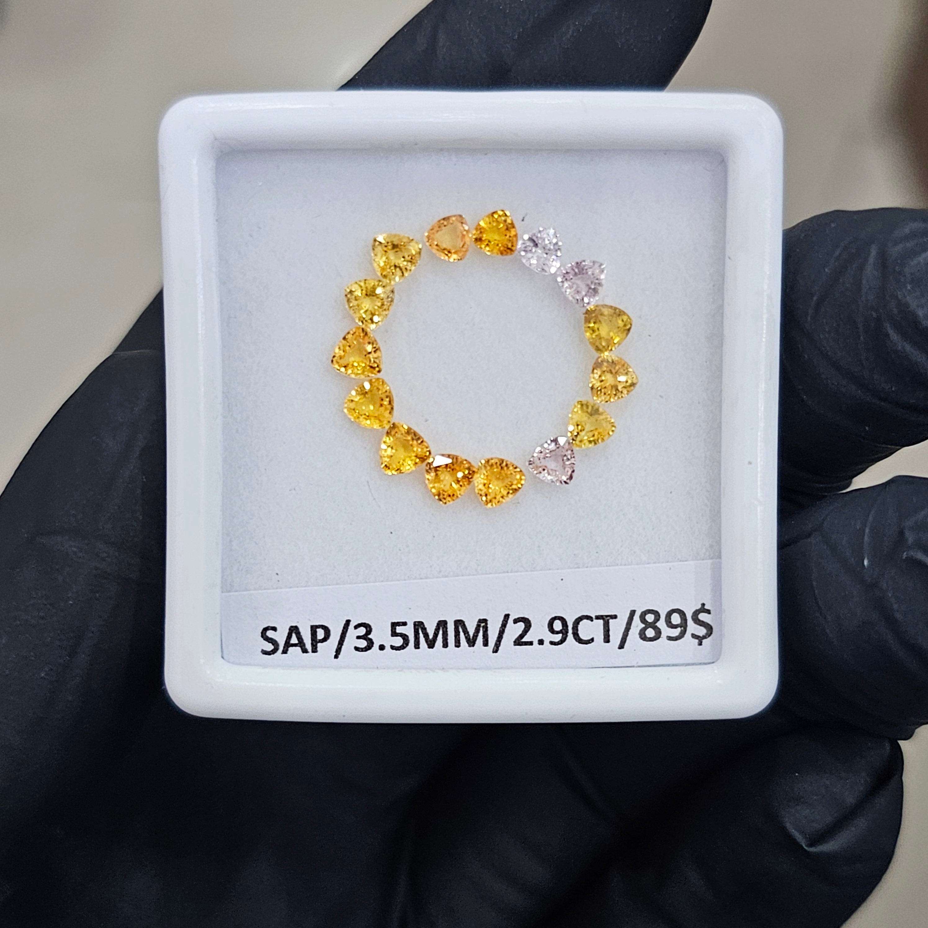 15 Pcs Of Natural Multi Sapphire Faceted | Shape: Trillion | Size: 3mm - The LabradoriteKing